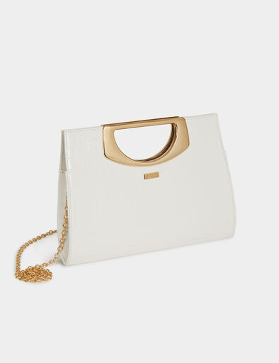 clutch bag with croc effect white women Clutch bag with croc effect white women
