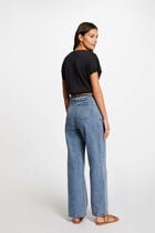 Jumper V-neck short sleeves navy women