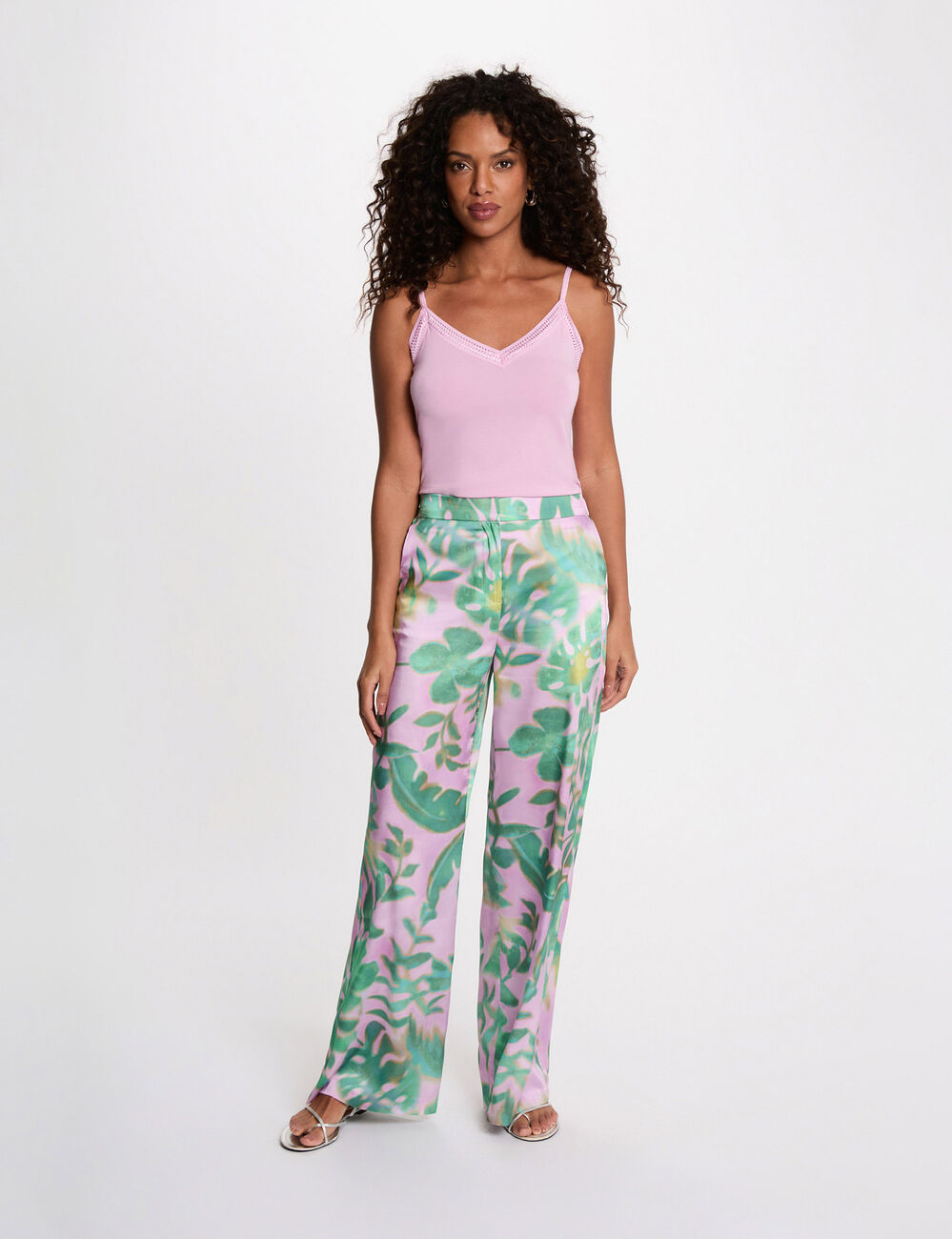 High-waisted wide-leg trousers multicolor women