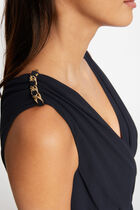 Waisted maxi dress navy women
