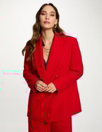 Oversized jacket red women