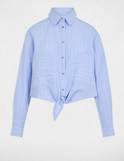 Striped long-sleeved shirt multicolor women