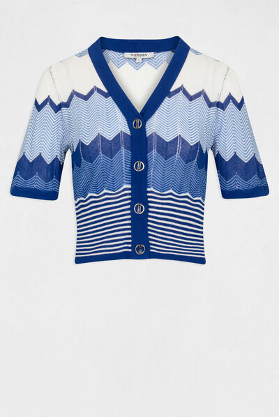 Short-sleeved jumper chevron print  ladies'
