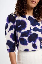 Blouse manches 3/4 imprimée multicolore femme