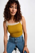 Débardeur sans manches jaune moutarde femme