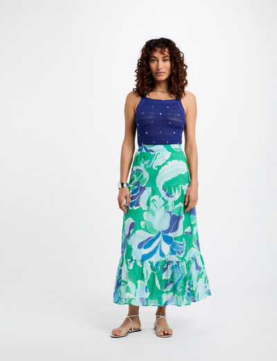 Printed maxi skirt multicolor women