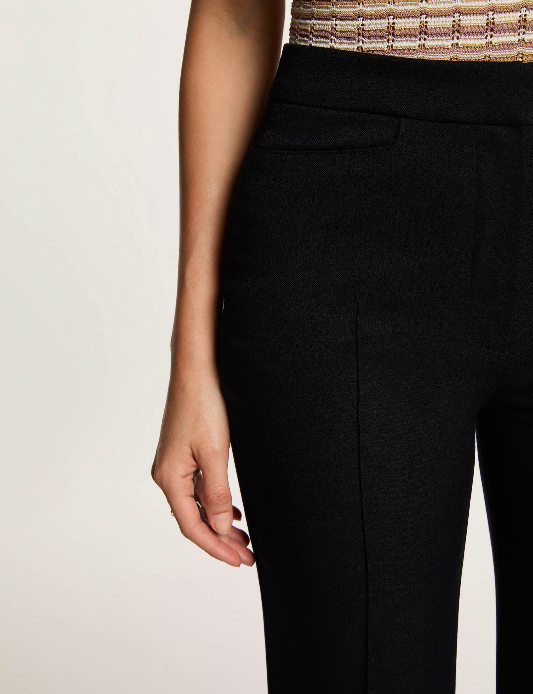Bootcut trousers navy blue women
