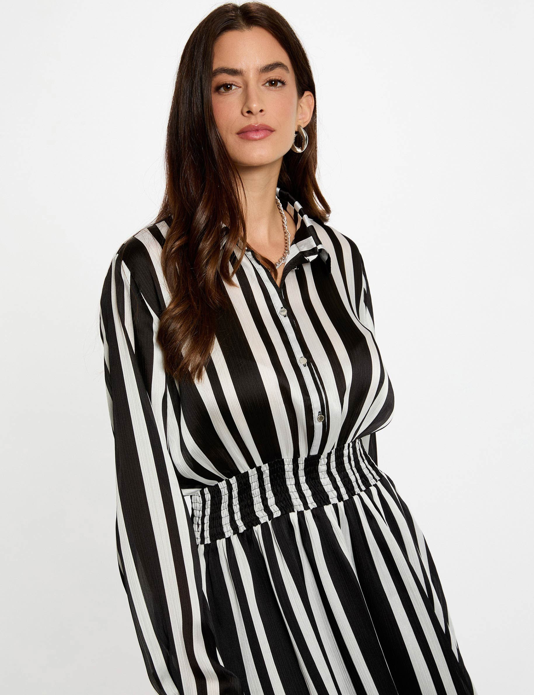 Asymmetric striped dress multicolor women