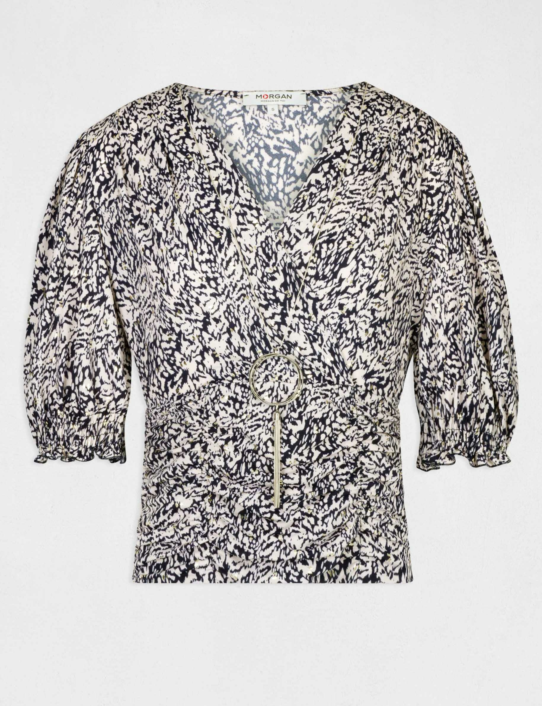 Printed 3/4-length sleeved t-shirt multico ladies'