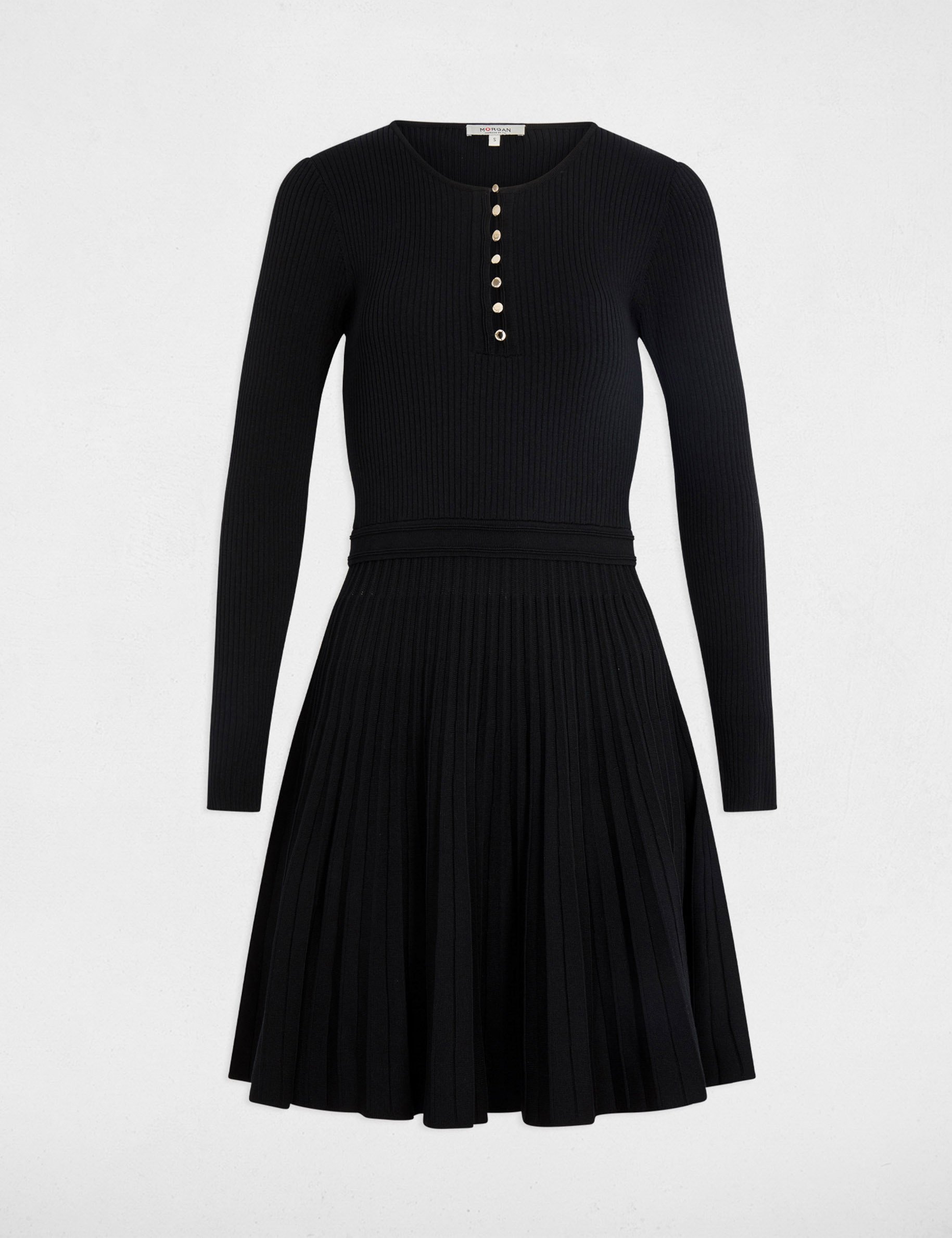 Robe courte cintrée noir femme