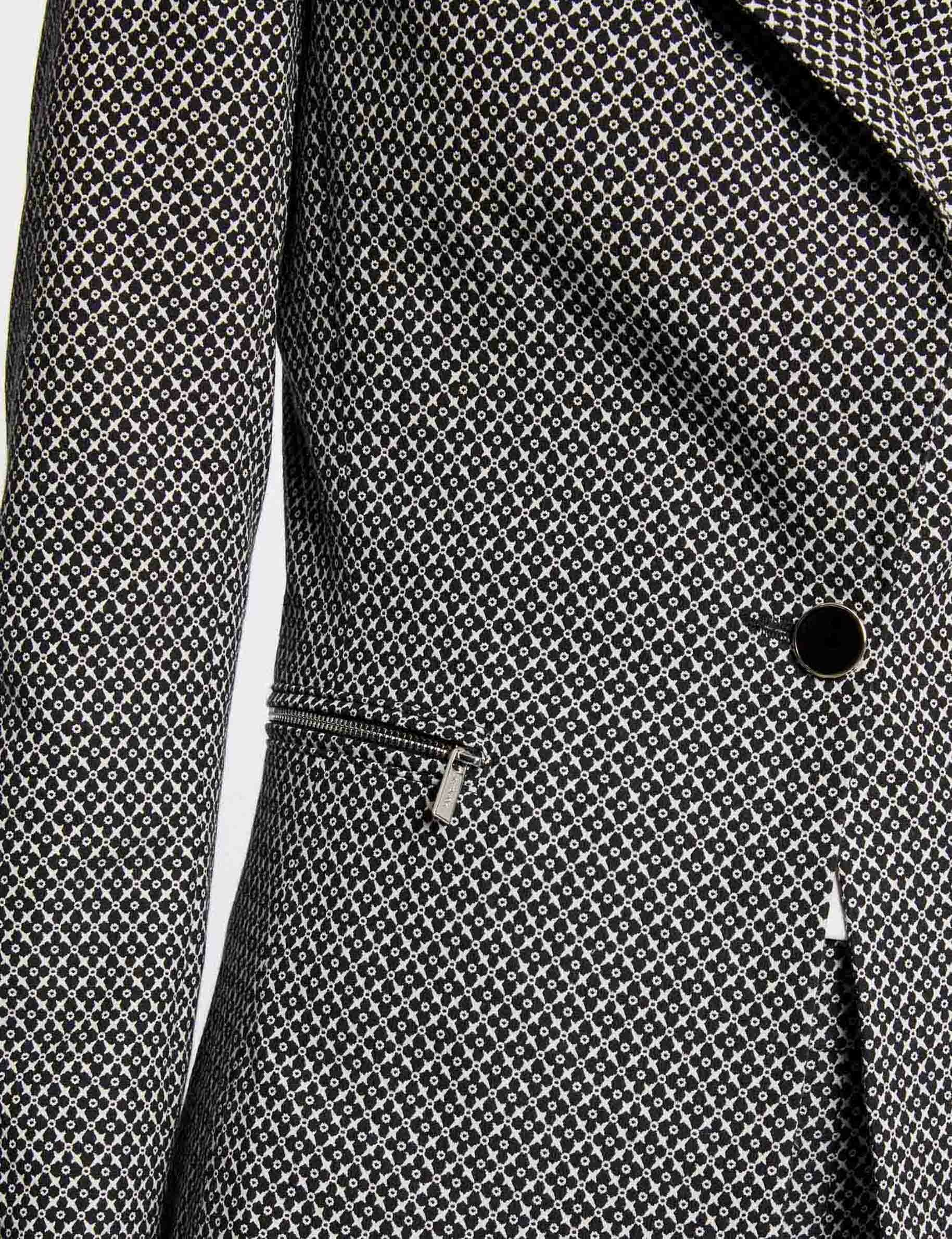 Straight jacket with geometric print navy ladies' Straight jacket with geometric print navy ladies'