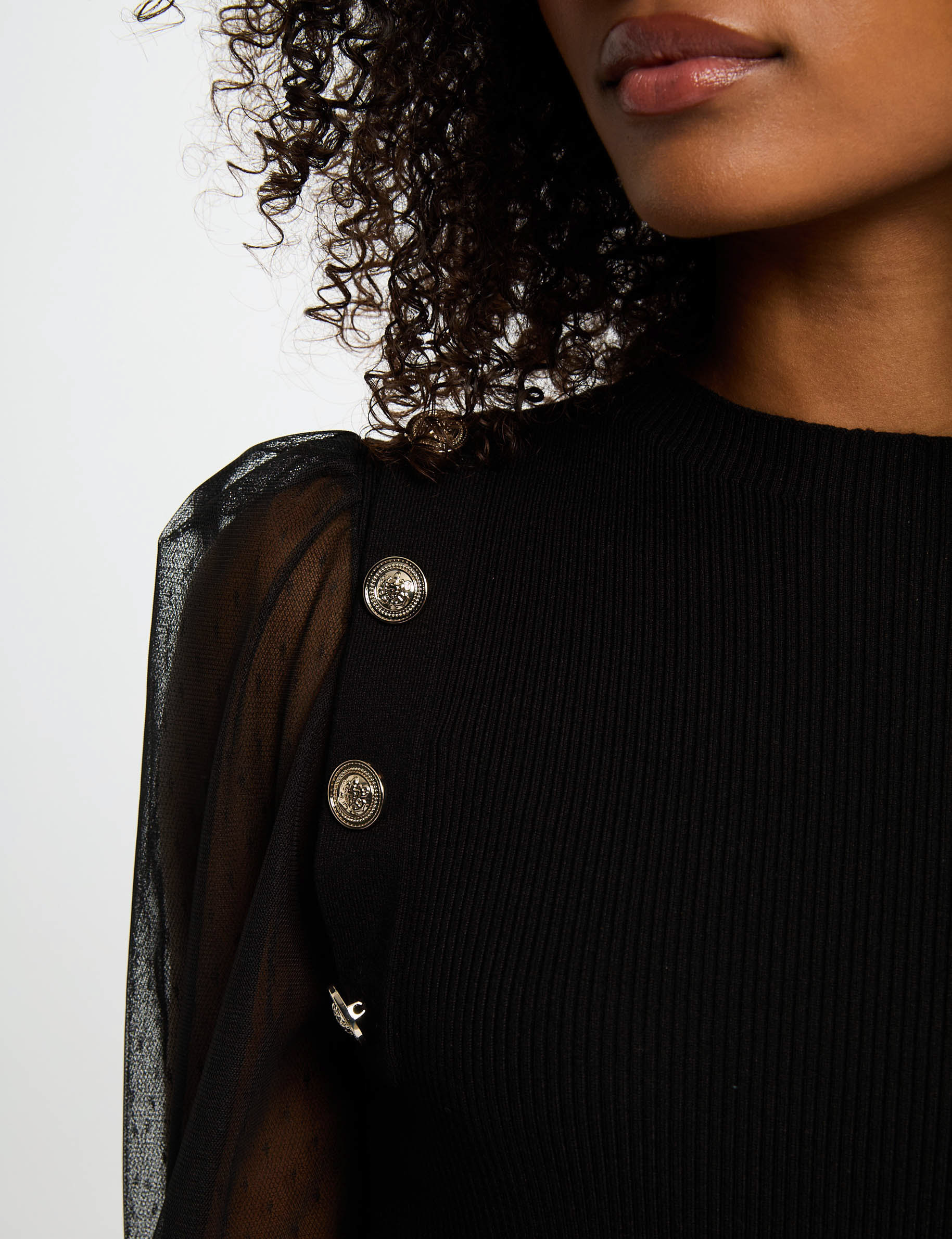 Jumper high collar black women