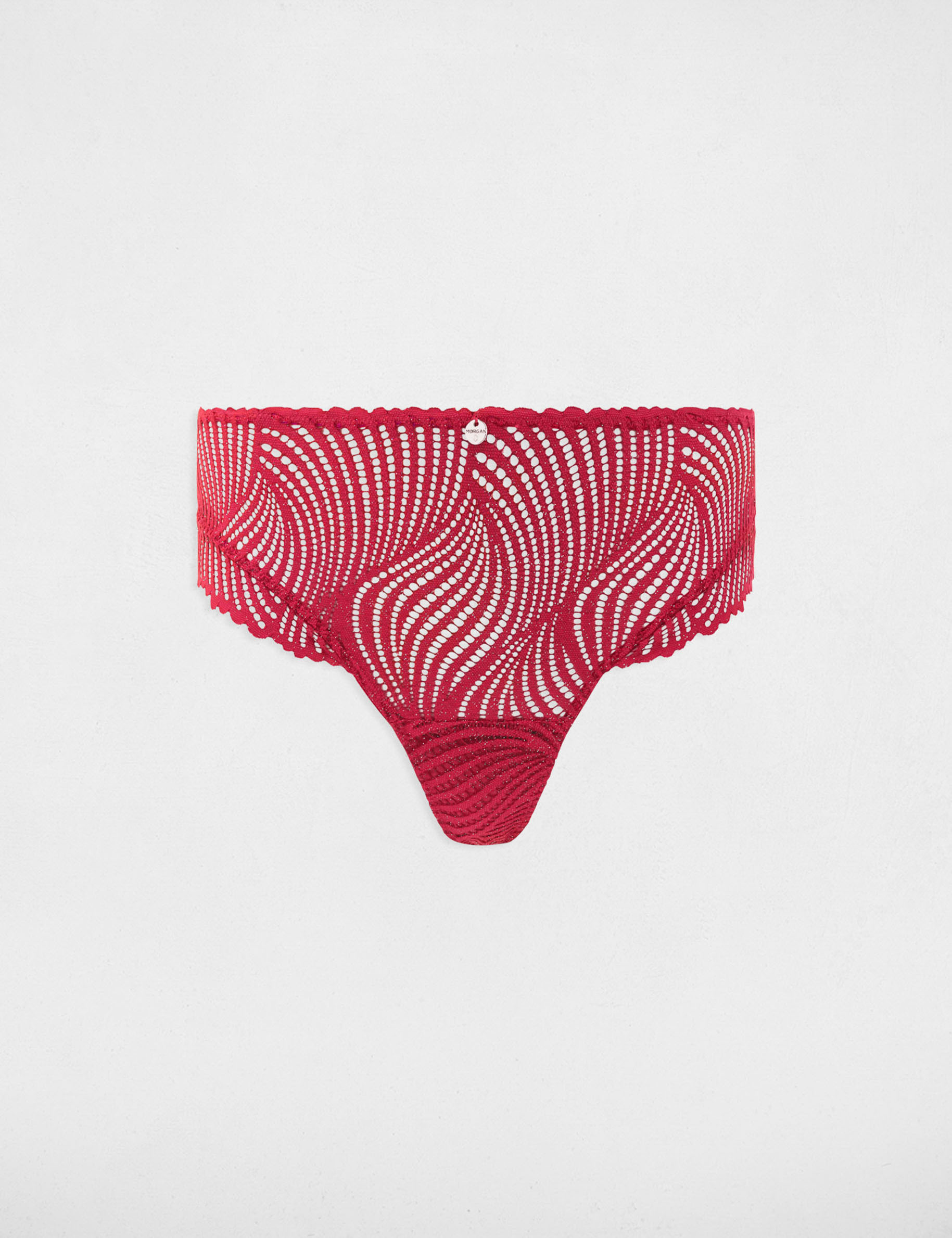 Shorty en dentelle bordeaux femme
