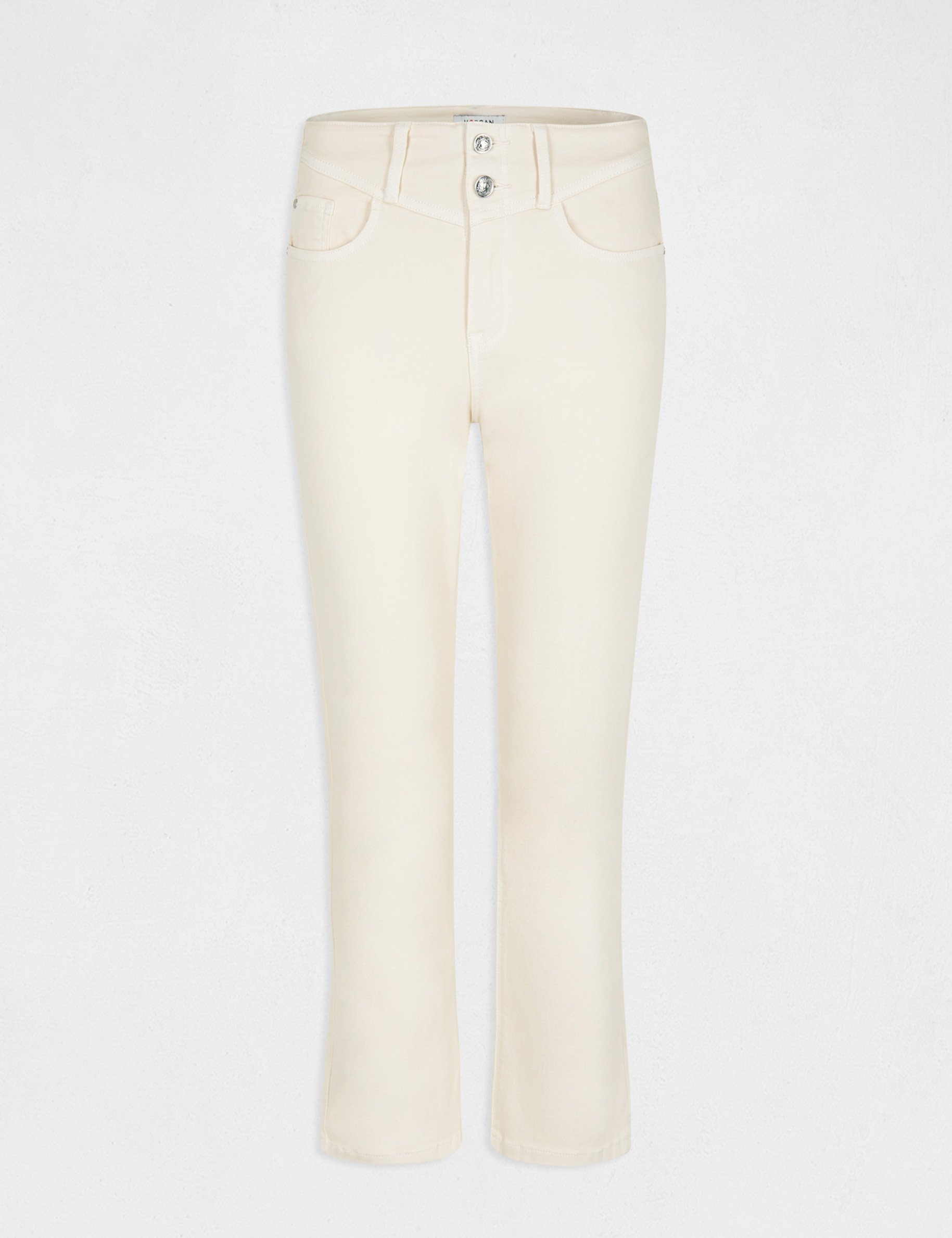 Cropped straight trousers ivory ladies' Cropped straight trousers ivory ladies'