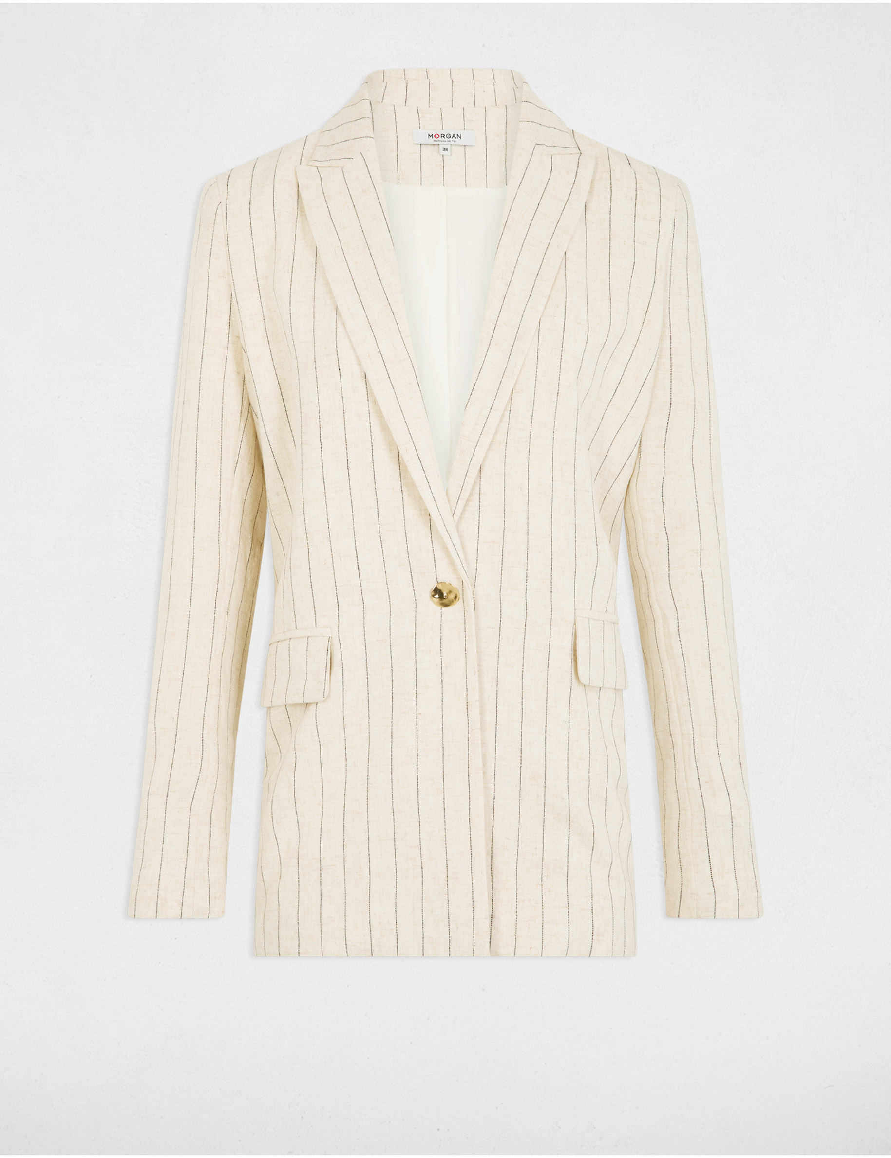blazer raye beige femme Blazer rayé beige femme