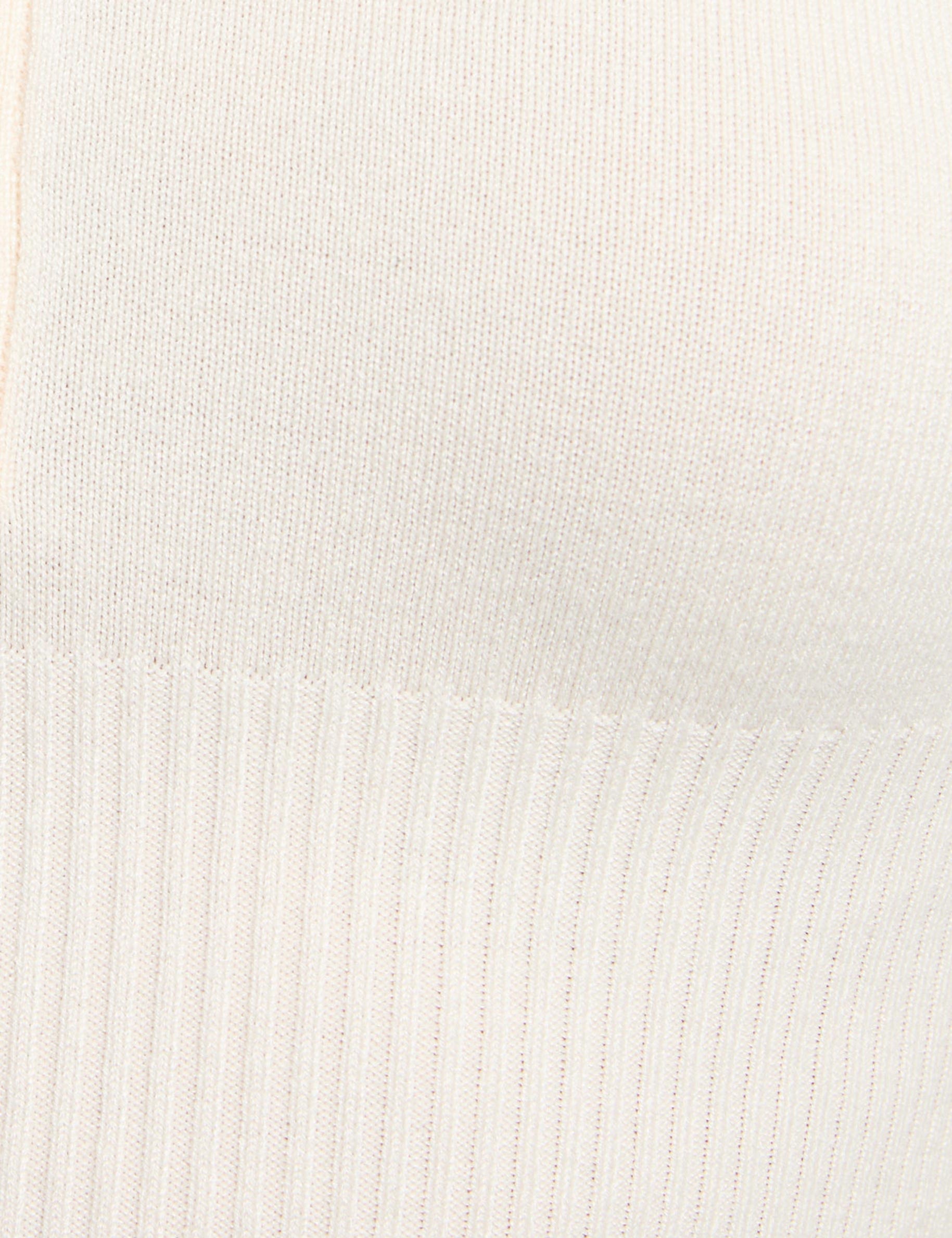 Fitted polo neck sweater ivory women