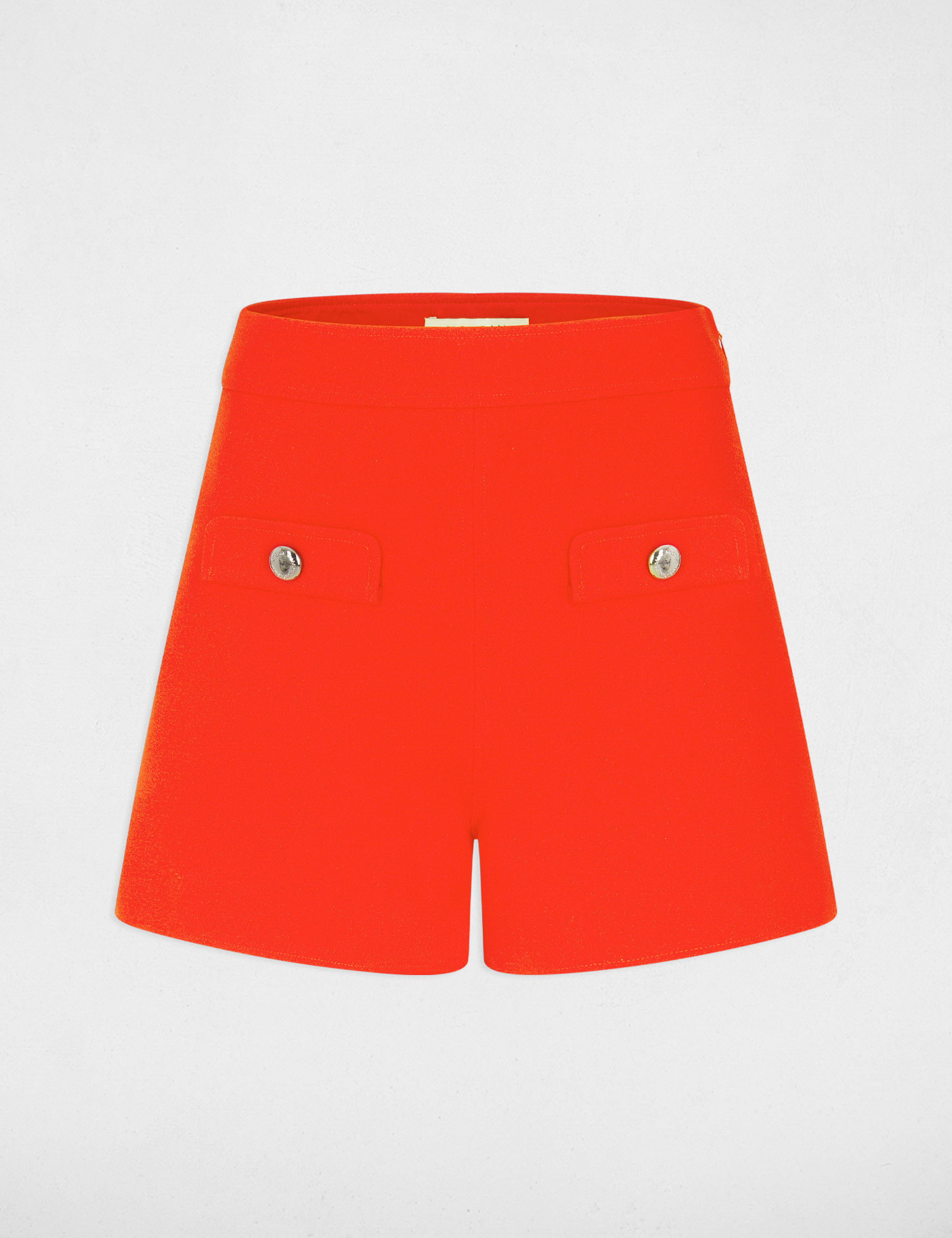 Straight short with front buttons orange ladies'