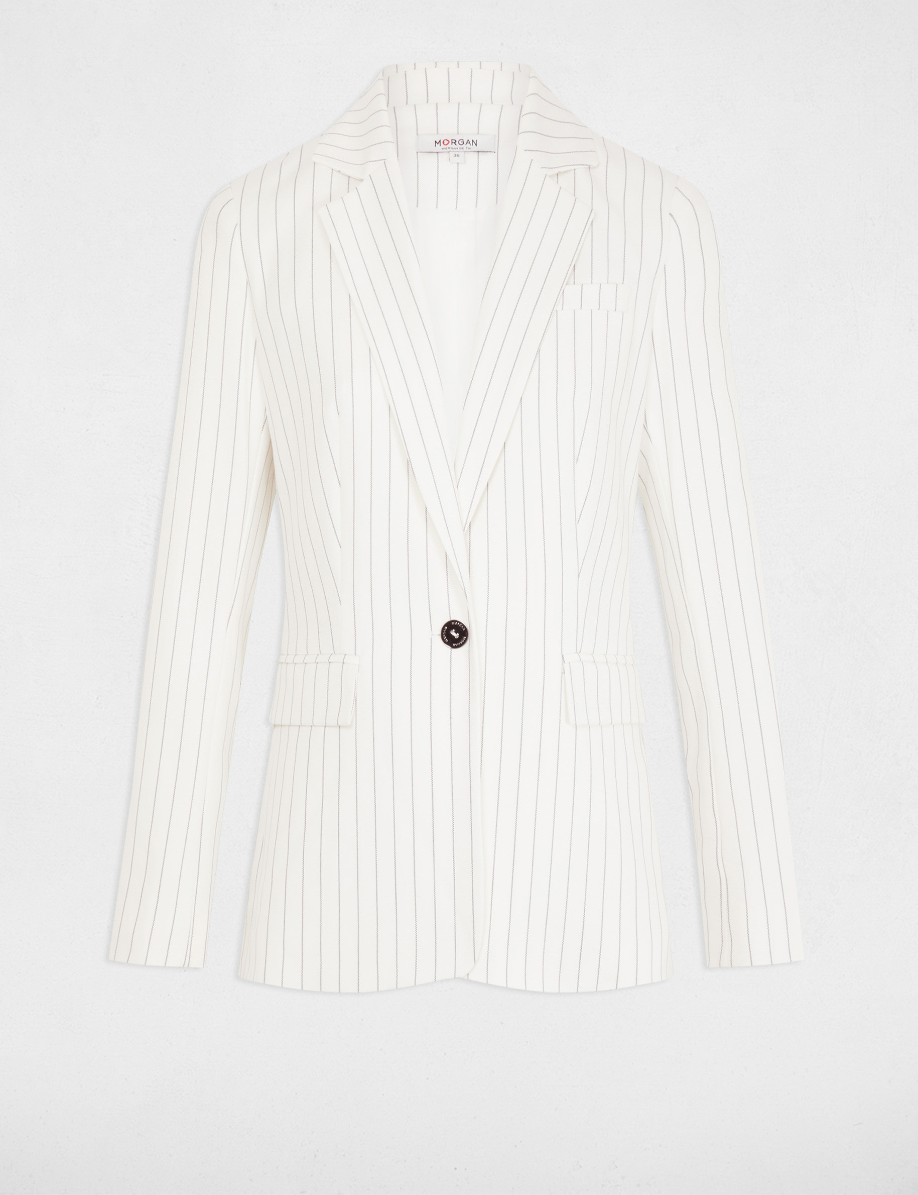 Blazer a rayures ecru femme Morgan