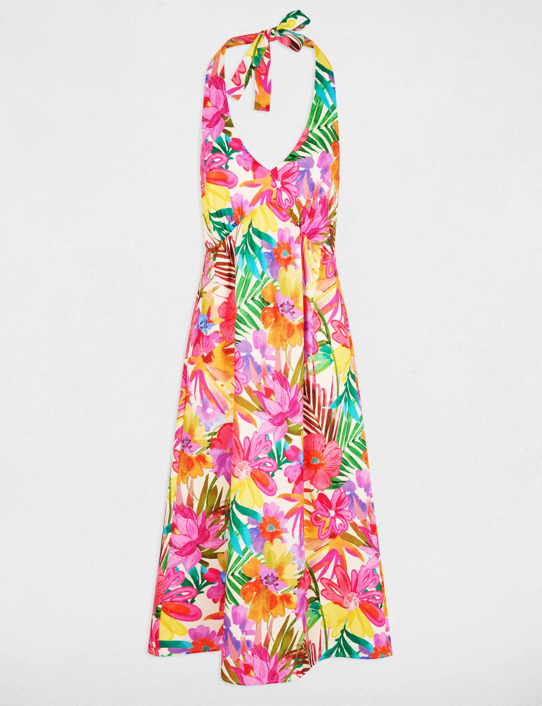 Flowy patterned dress multicolor women