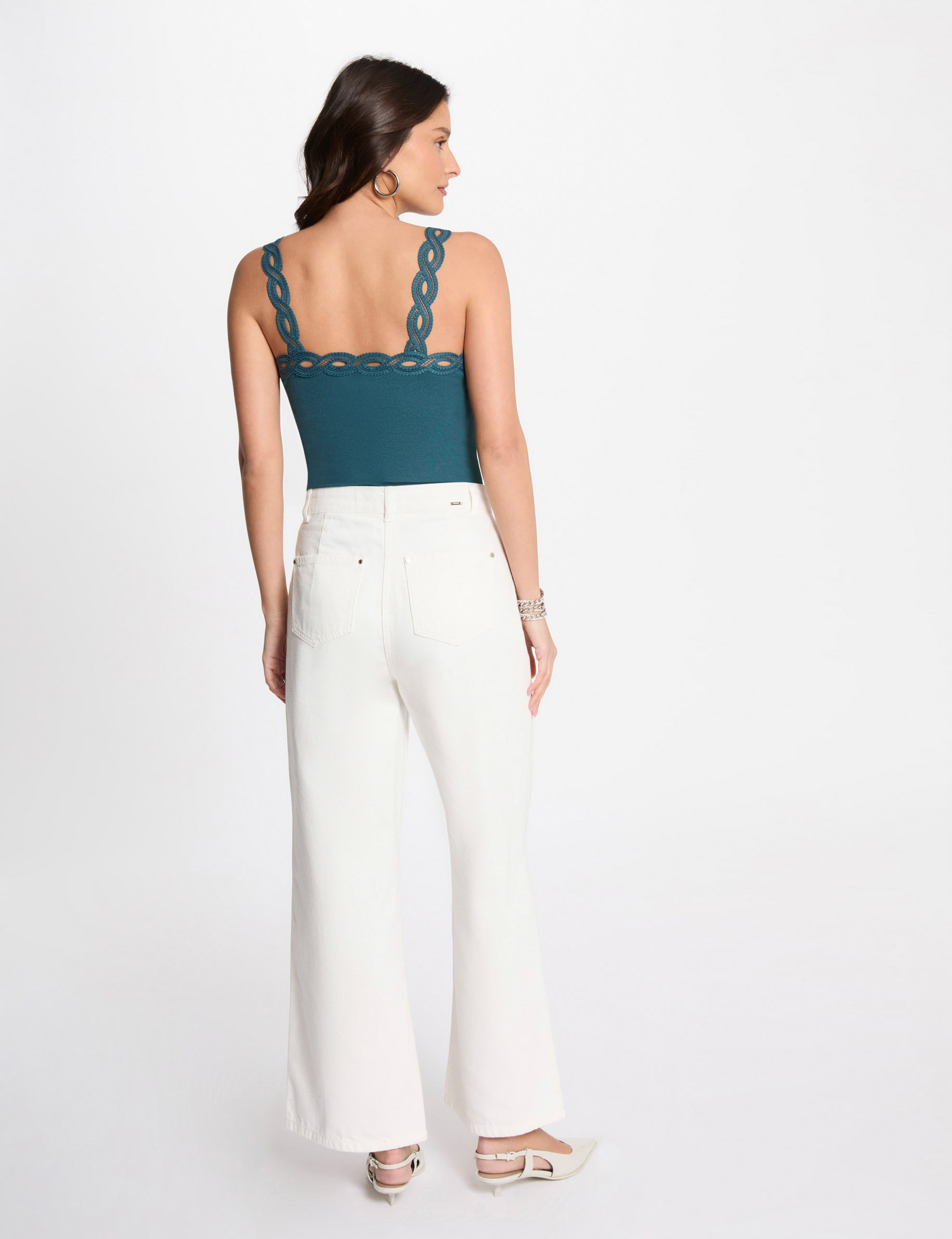 vest top wide straps petroleum blue women Vest top wide straps petroleum blue women