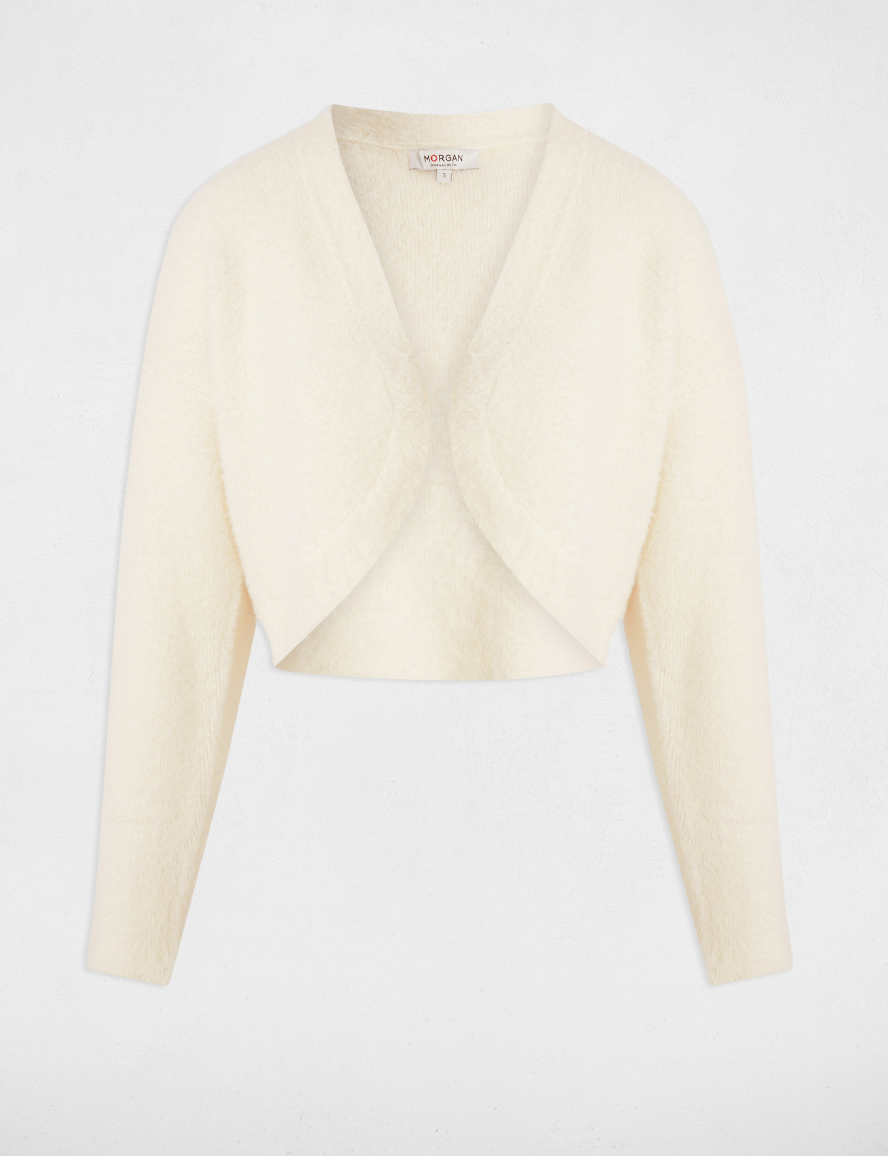 Long-sleeved short cardigan ivory women