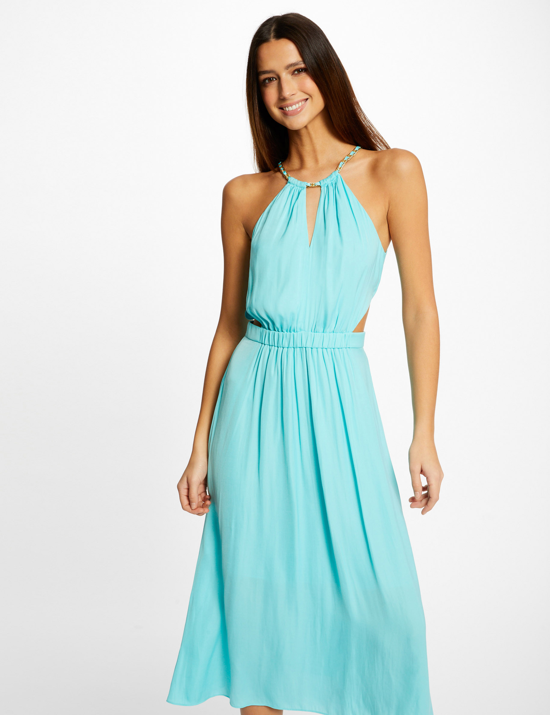 Midi A-line dress with halter neck ladies' Midi A-line dress with halter neck ladies'