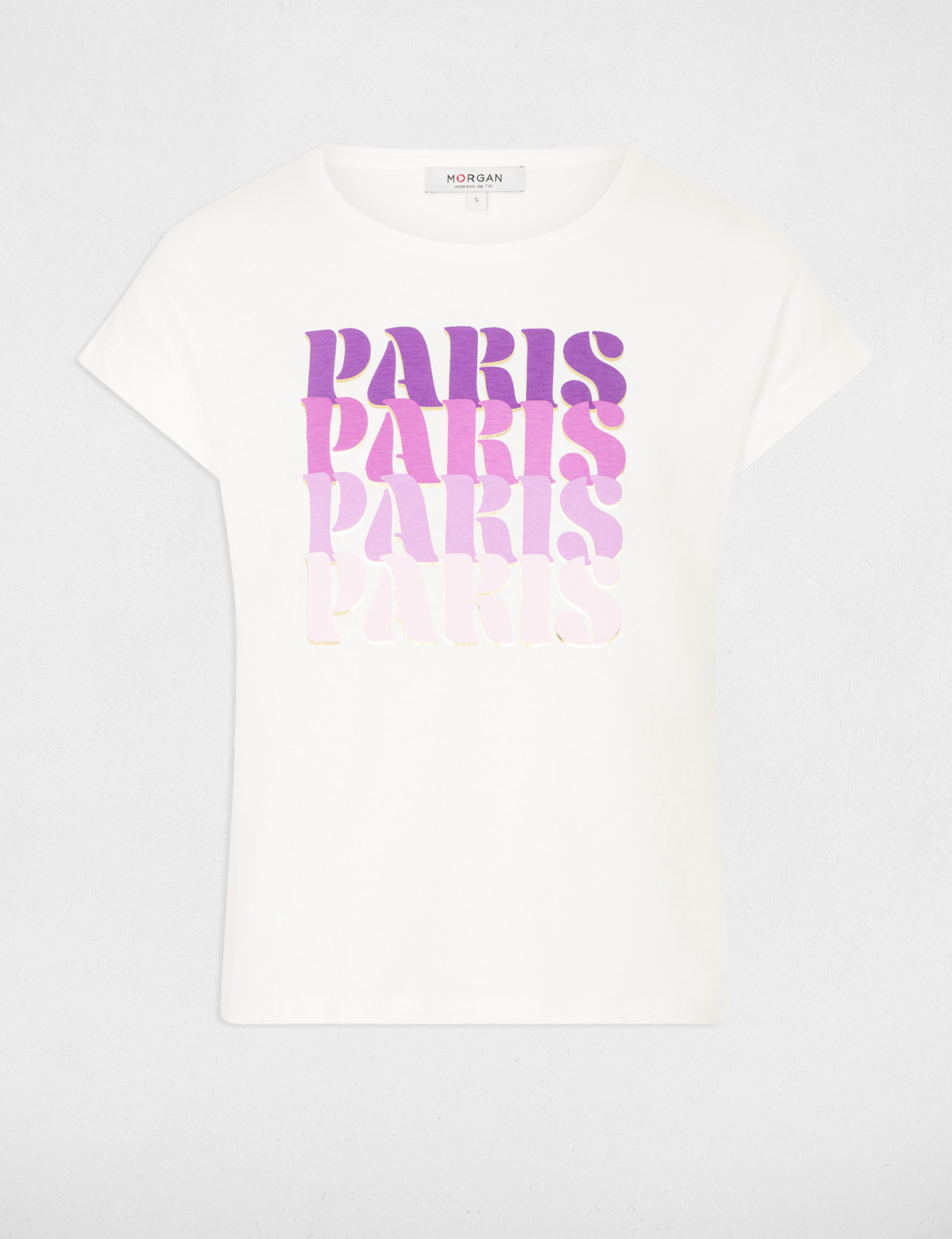 t shirt with message ecru women T-shirt with message ecru women