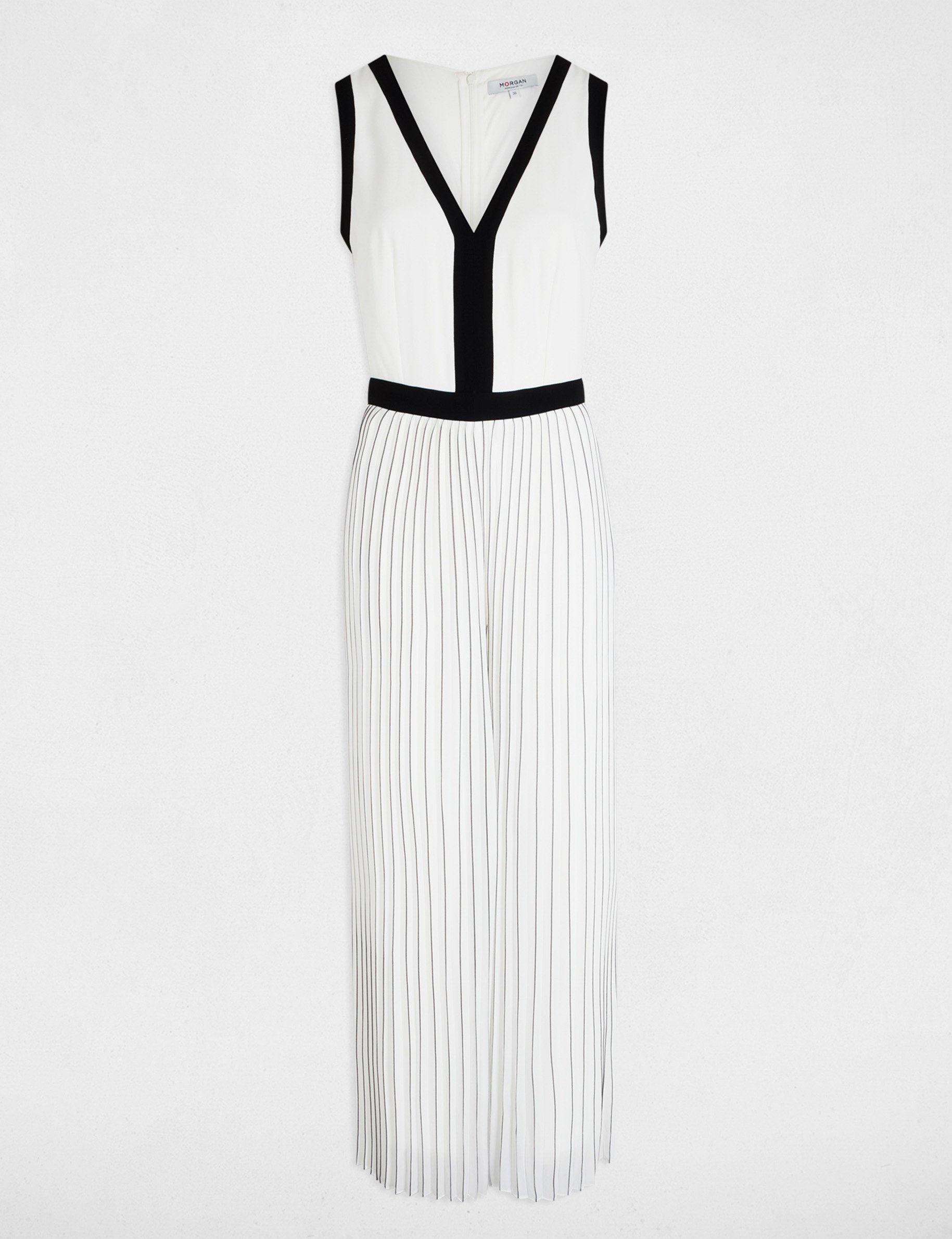 combinaison longue plissee blanc femme Combinaison longue plissée blanc femme