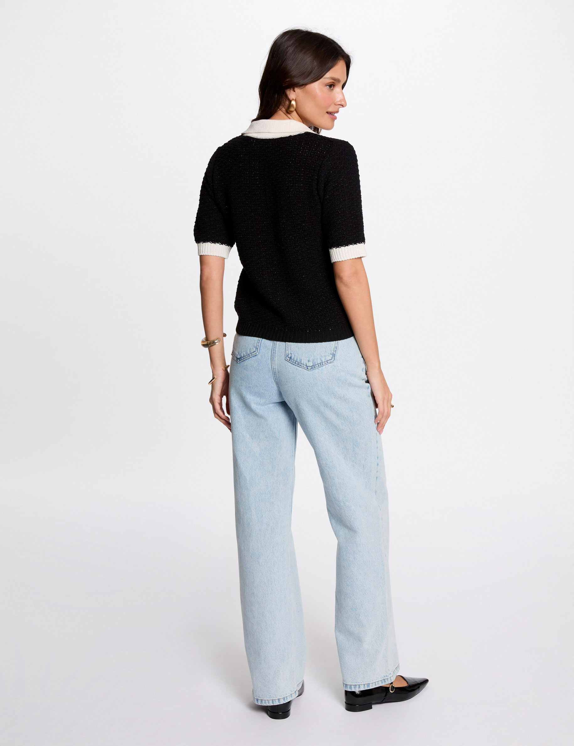 Gilet col à revers noir femme