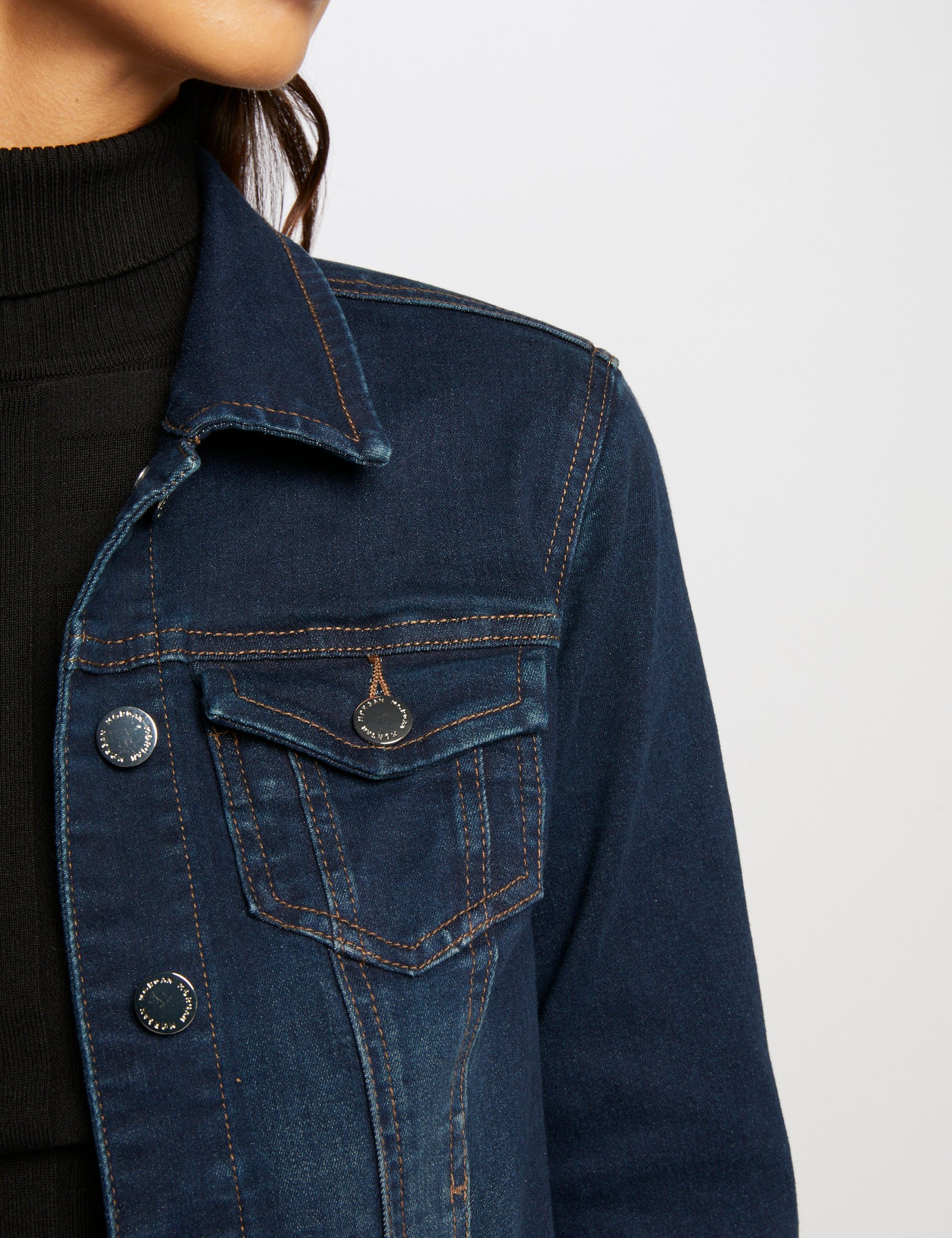 straight buttoned denim jacket raw denim women Straight buttoned denim jacket raw denim women