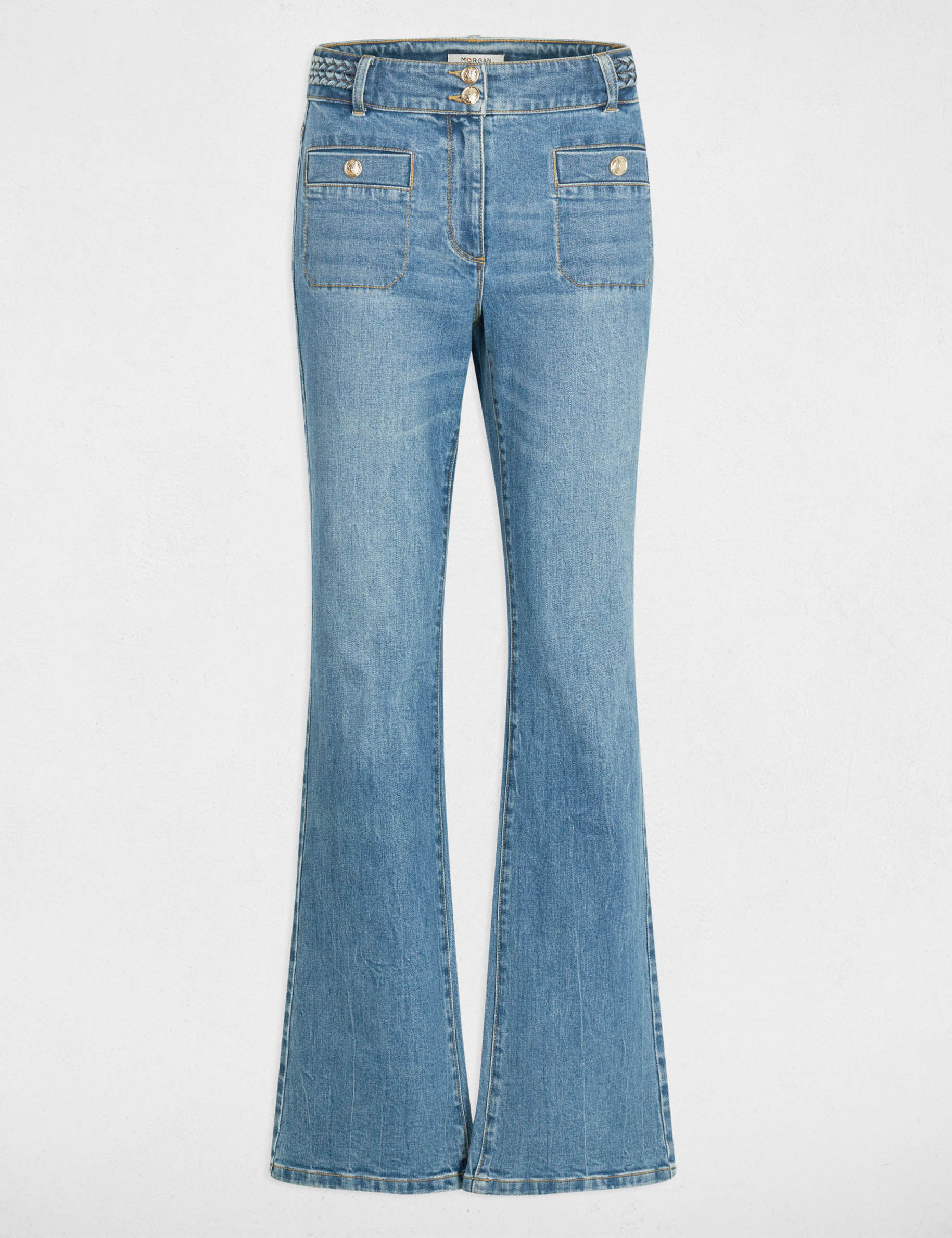 jean bootcut tresse denim stone femme Jean bootcut tressé denim stone femme