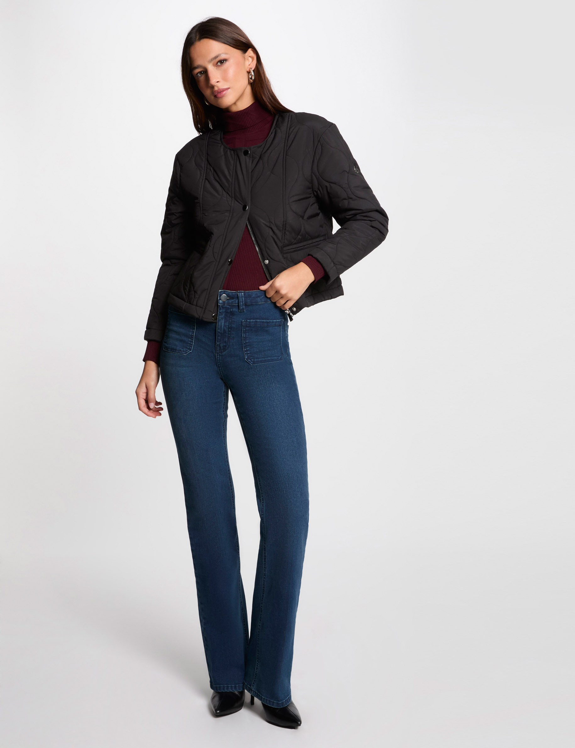 short padded jacket black women Short padded jacket black women