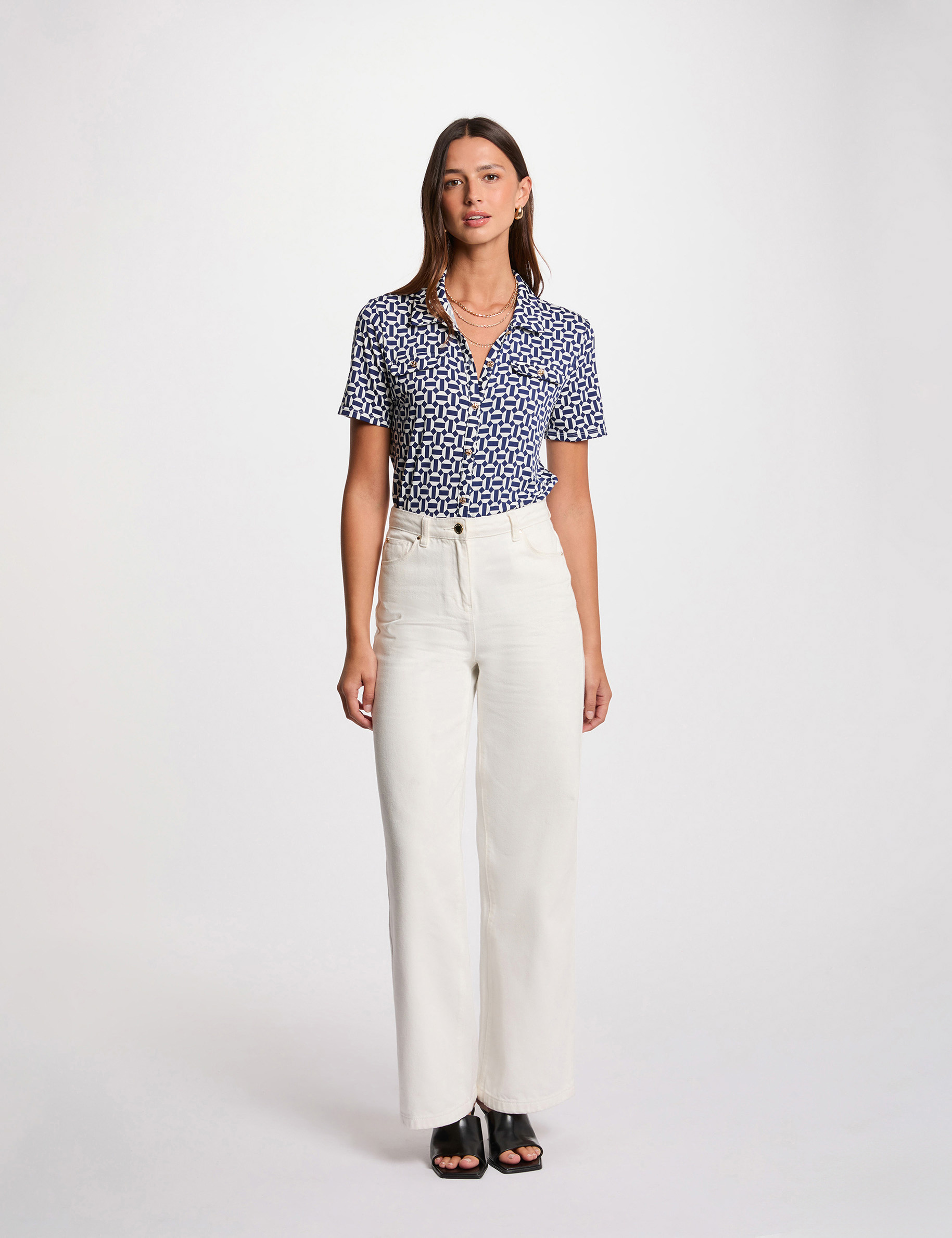 blouse manches courtes blanc femme Blouse manches courtes blanc femme
