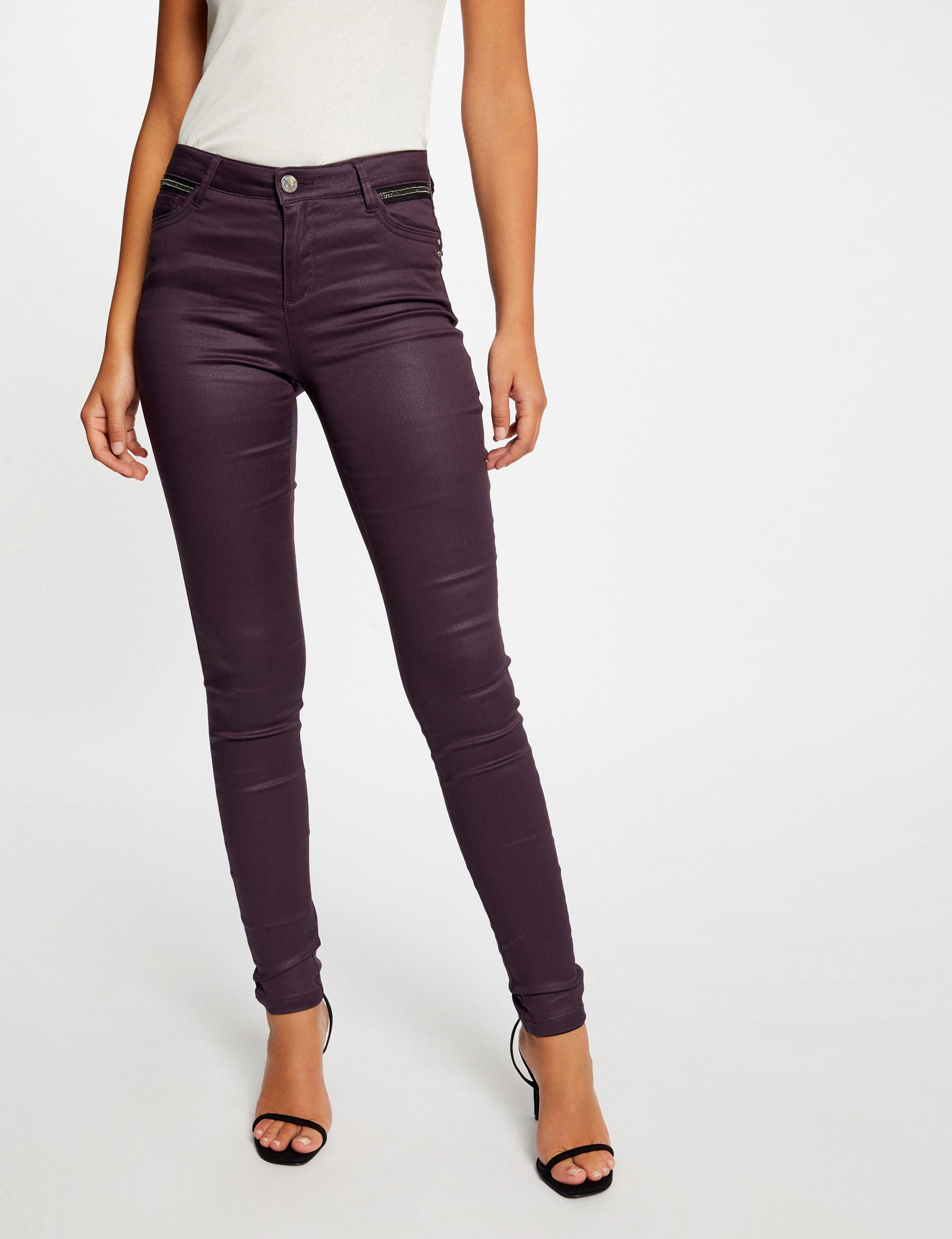 Pantalon cheap prune femme