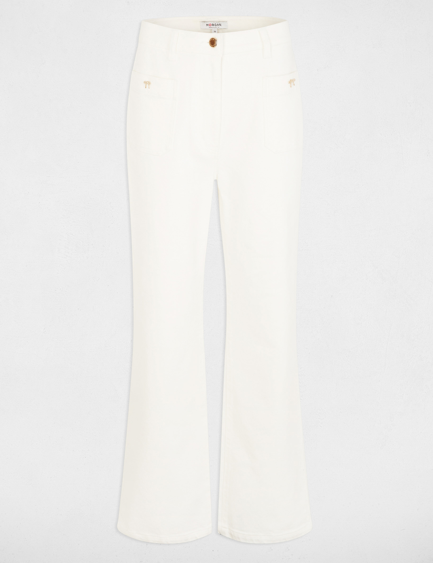 Wide 7/8 jeans white women