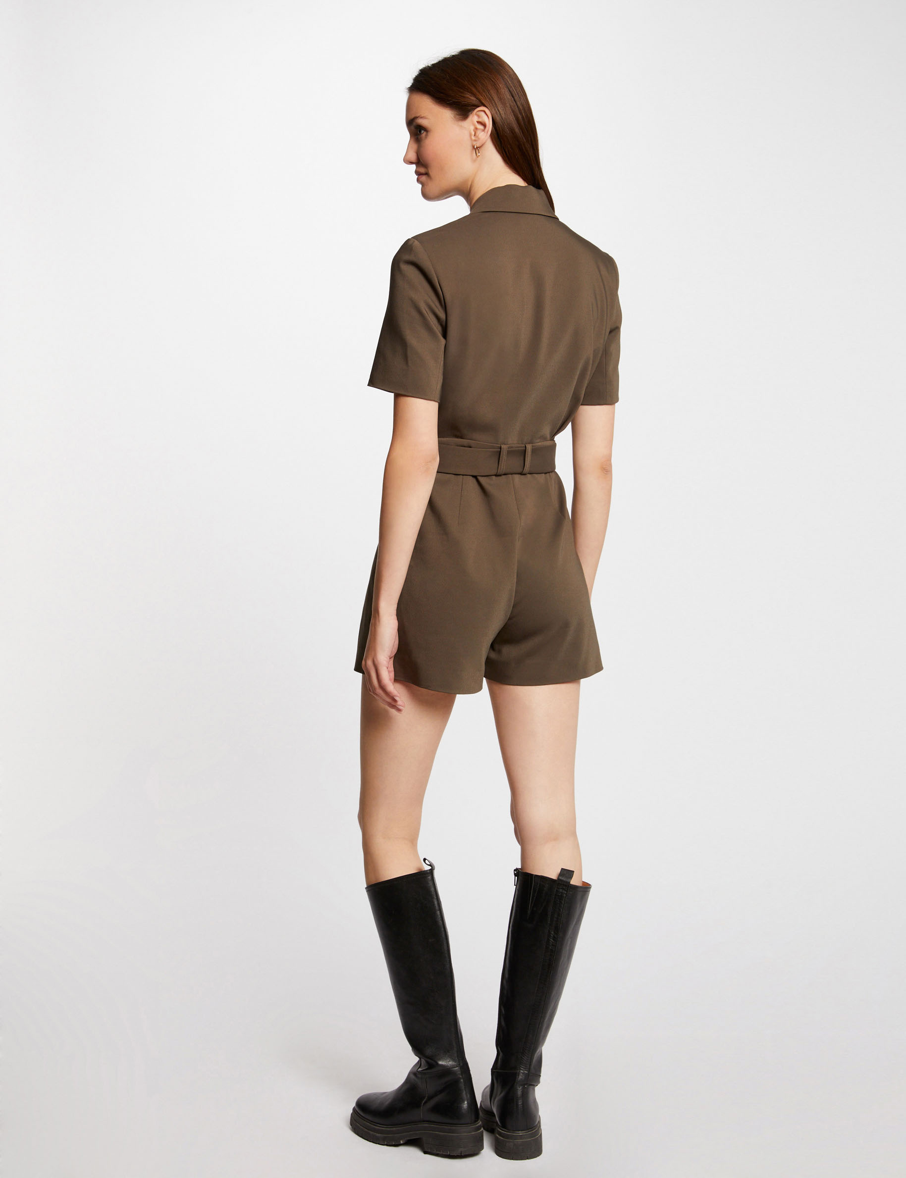 Wrap playsuit khaki green ladies'