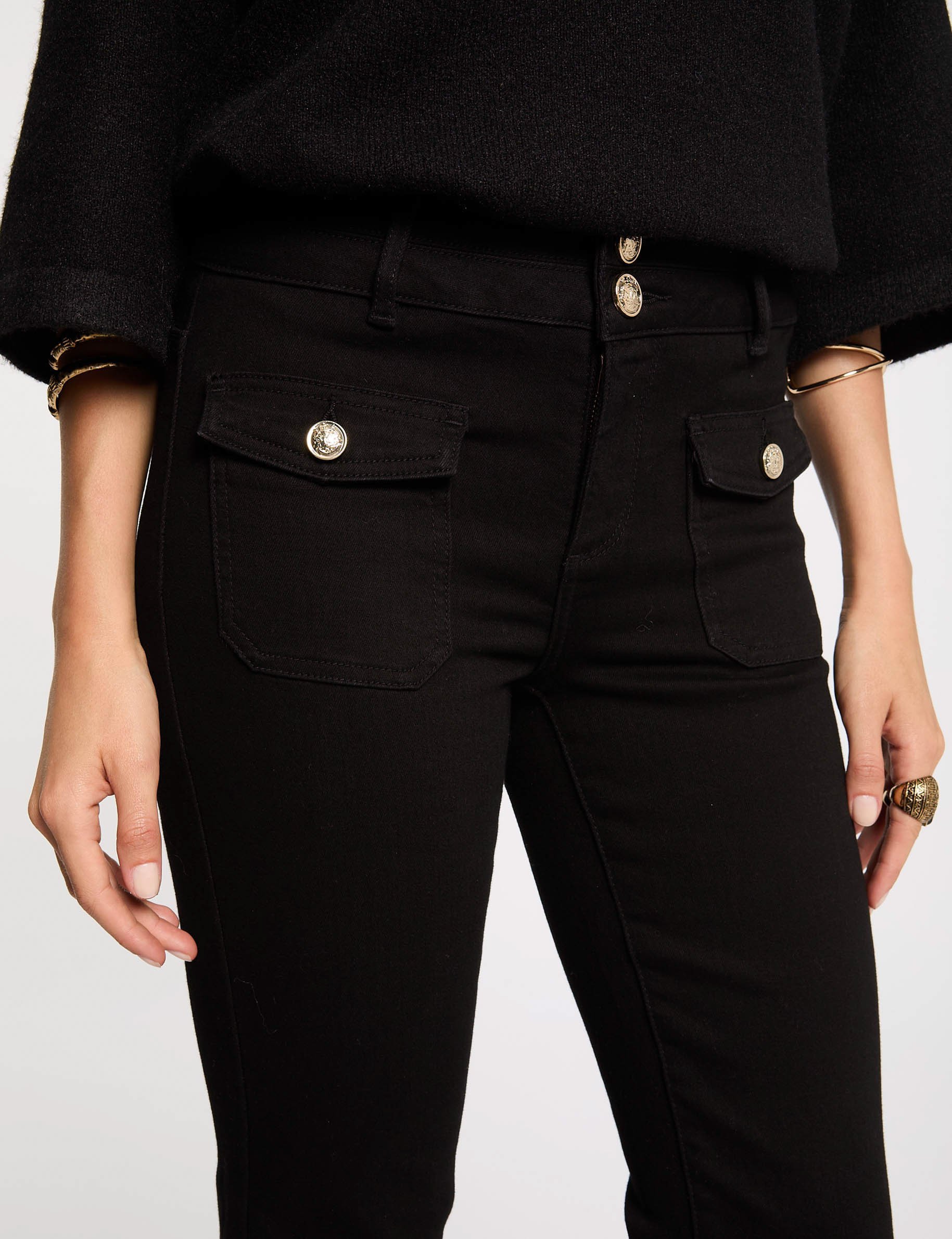 bootcut jeans with flap pockets black women Bootcut jeans with flap pockets black women