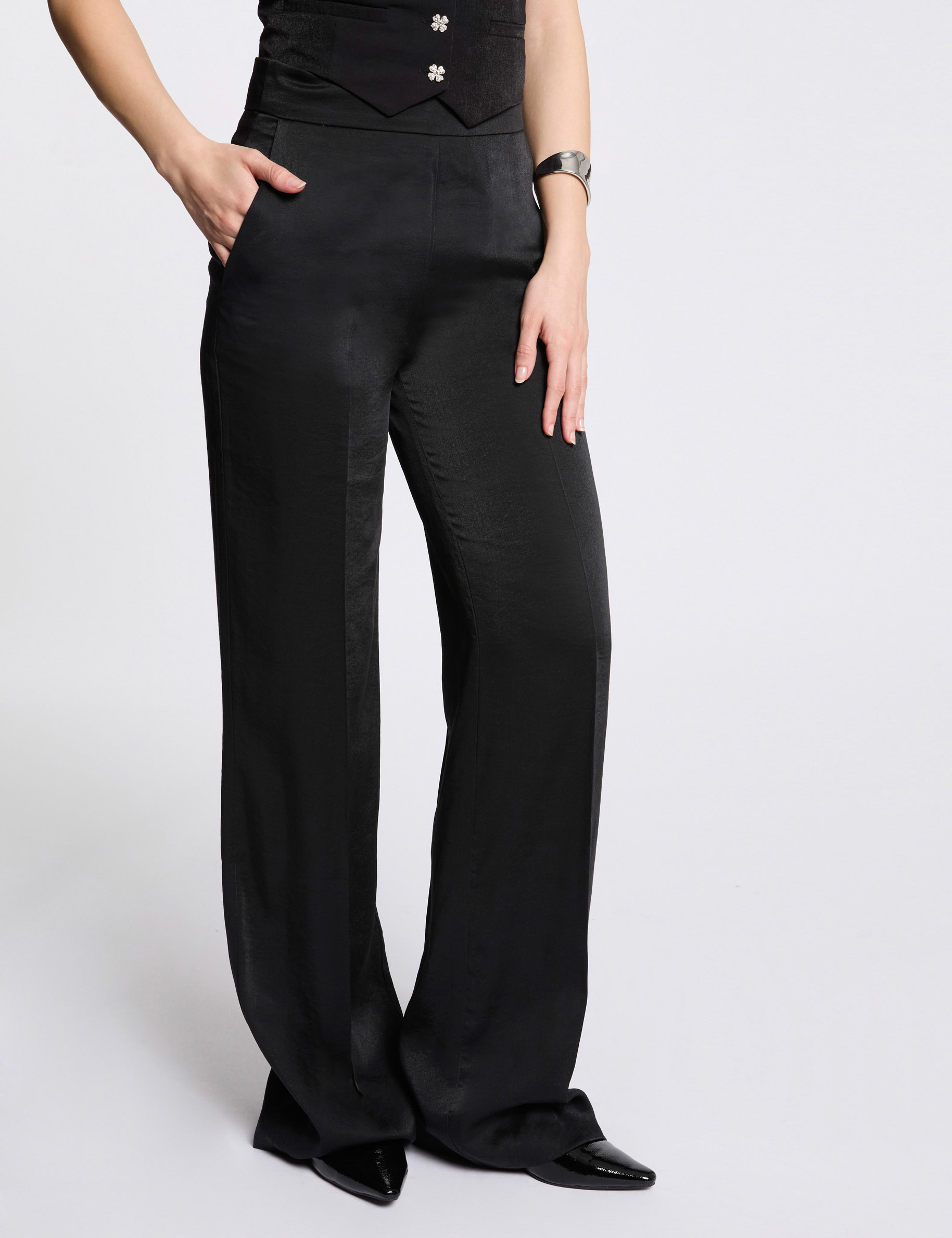 loose wide leg trousers black women Loose wide leg trousers black women