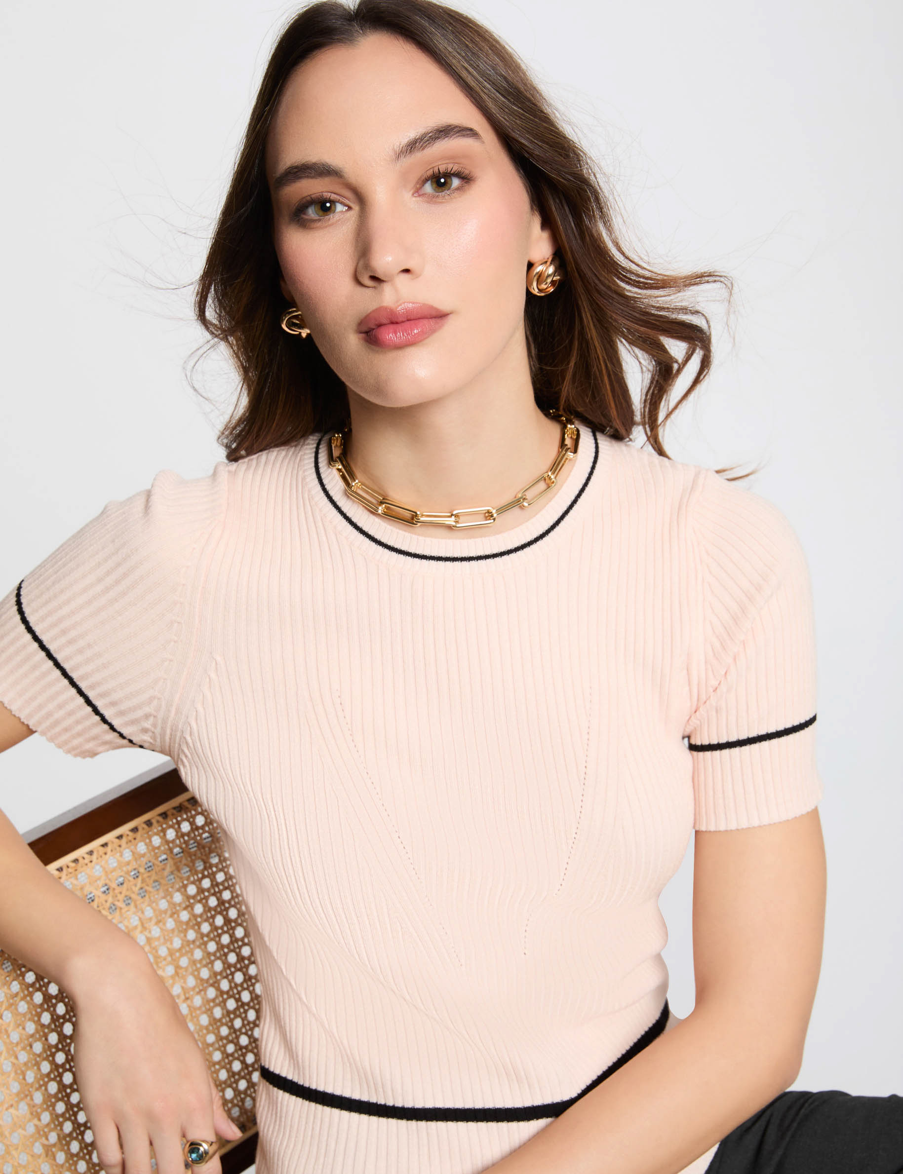 short sleeved jumper light pink women Short-sleeved jumper light pink women
