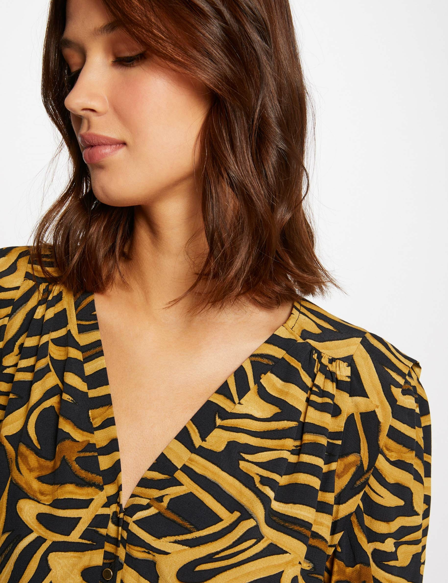 3/4-length sleeved shirt abstract print multico ladies' 3/4-length sleeved shirt abstract print multico ladies'