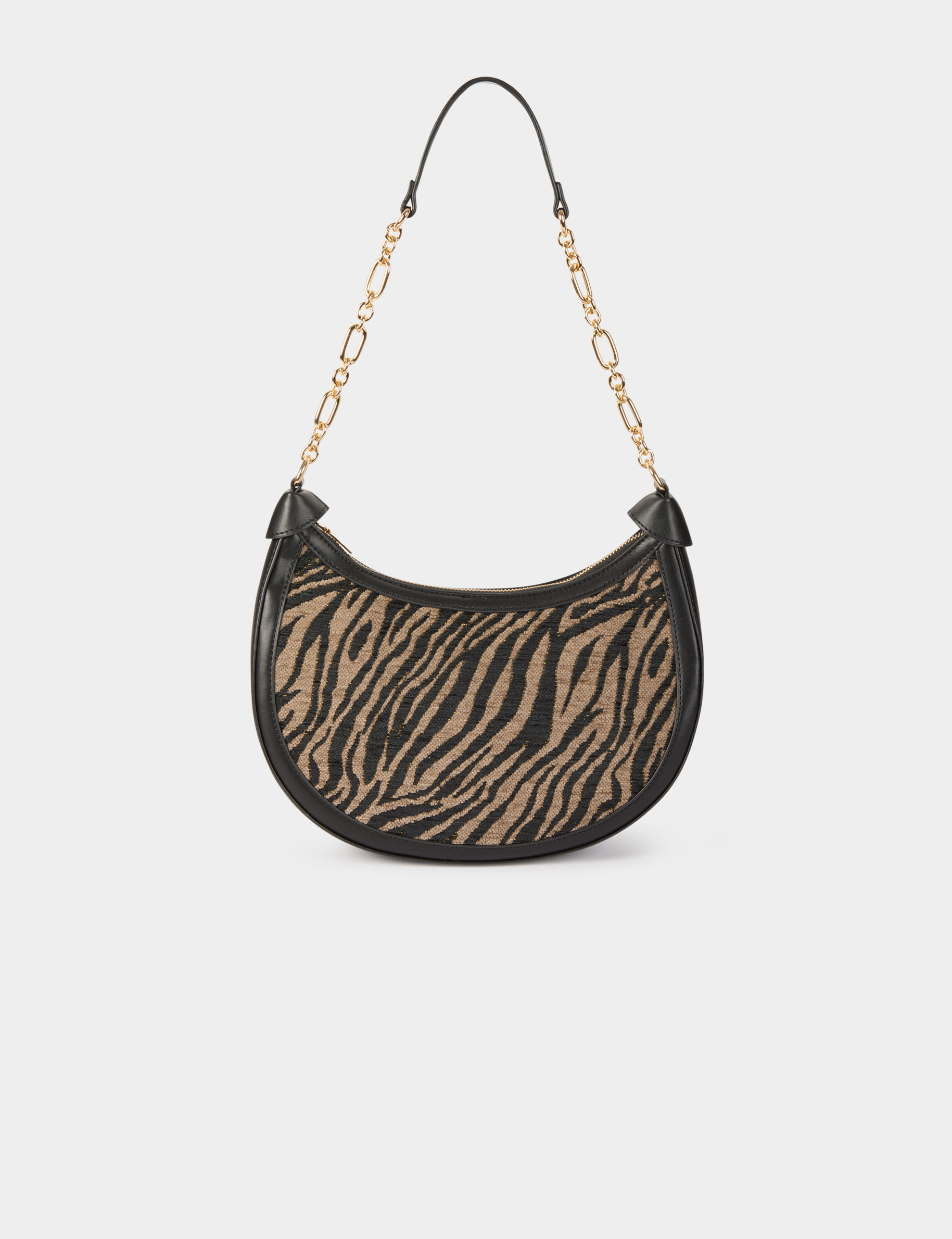 Zebra half-moon bag black women
