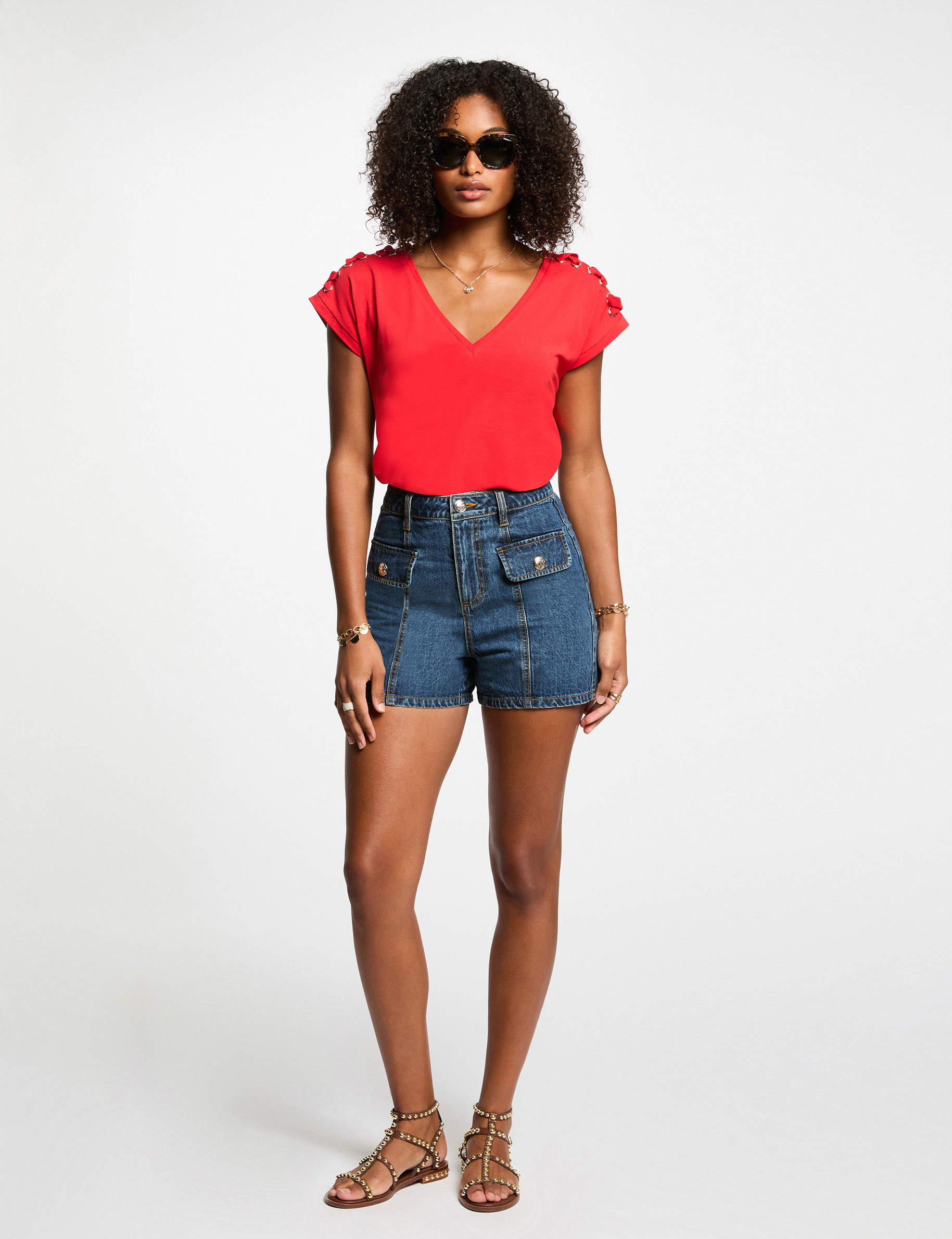 short sleeved t shirt red women Short-sleeved t-shirt red women