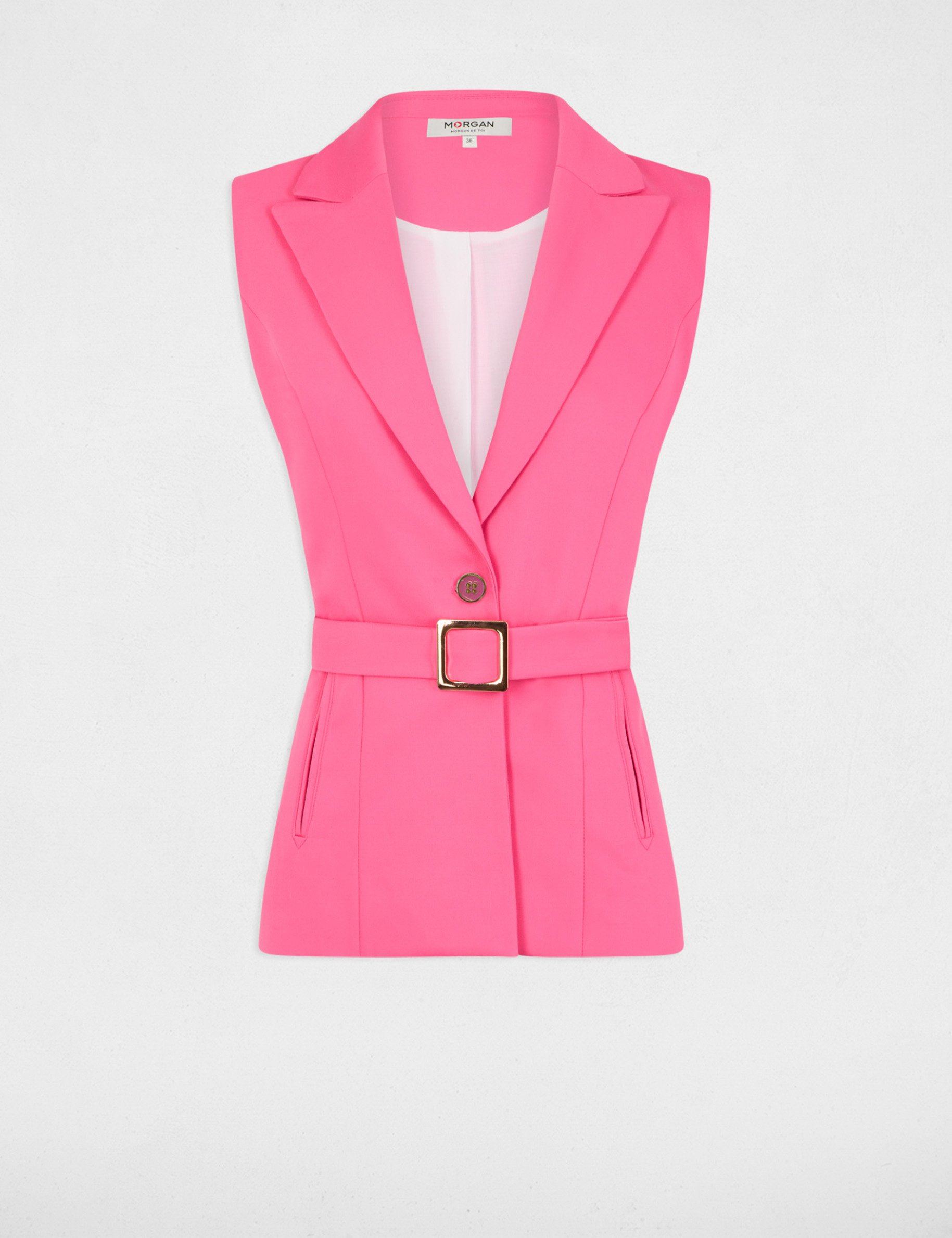 sleeveless short jacket pink women Sleeveless short jacket pink women