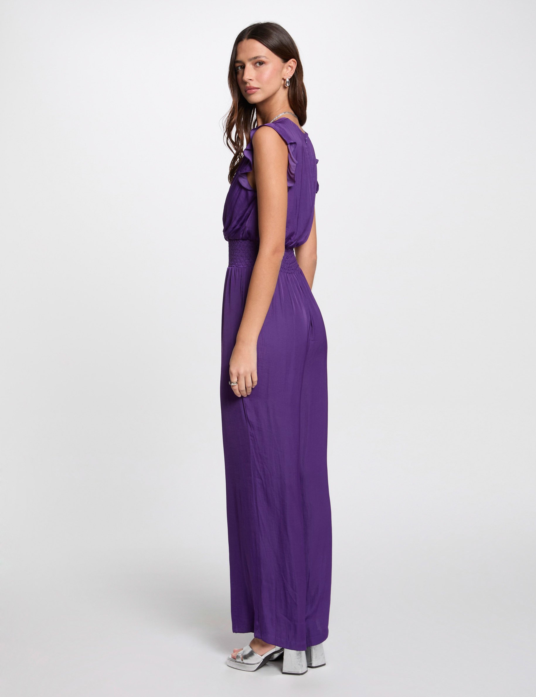 combinaison longue fluide violet femme Combinaison longue fluide violet femme