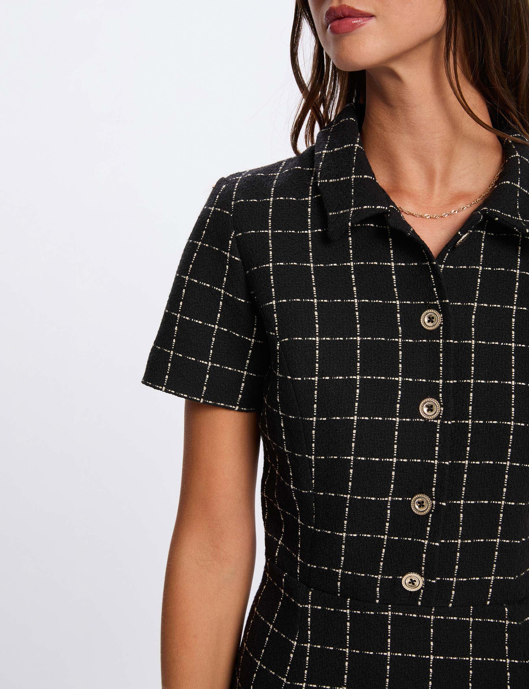 Fitted pleated dress black women