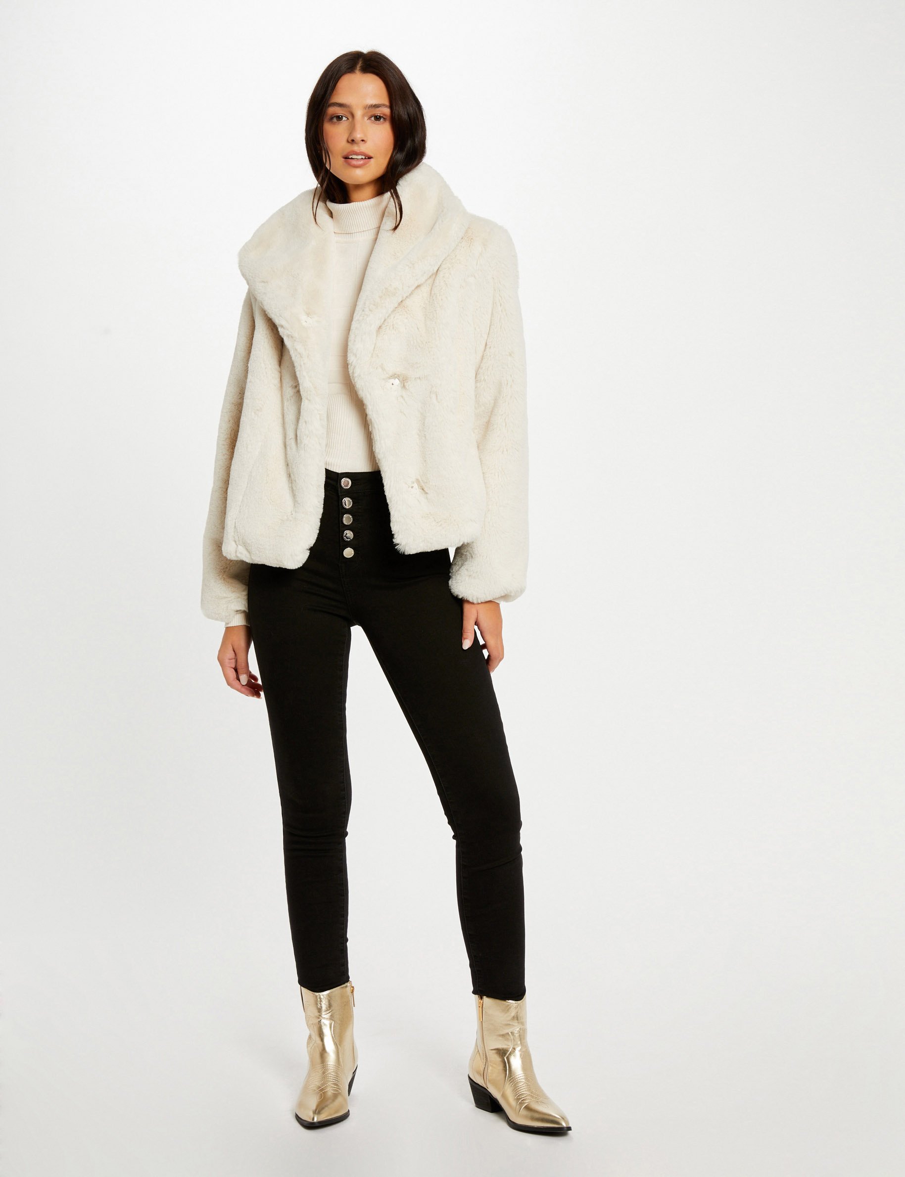 faux fur coat ivory women Faux fur coat ivory women