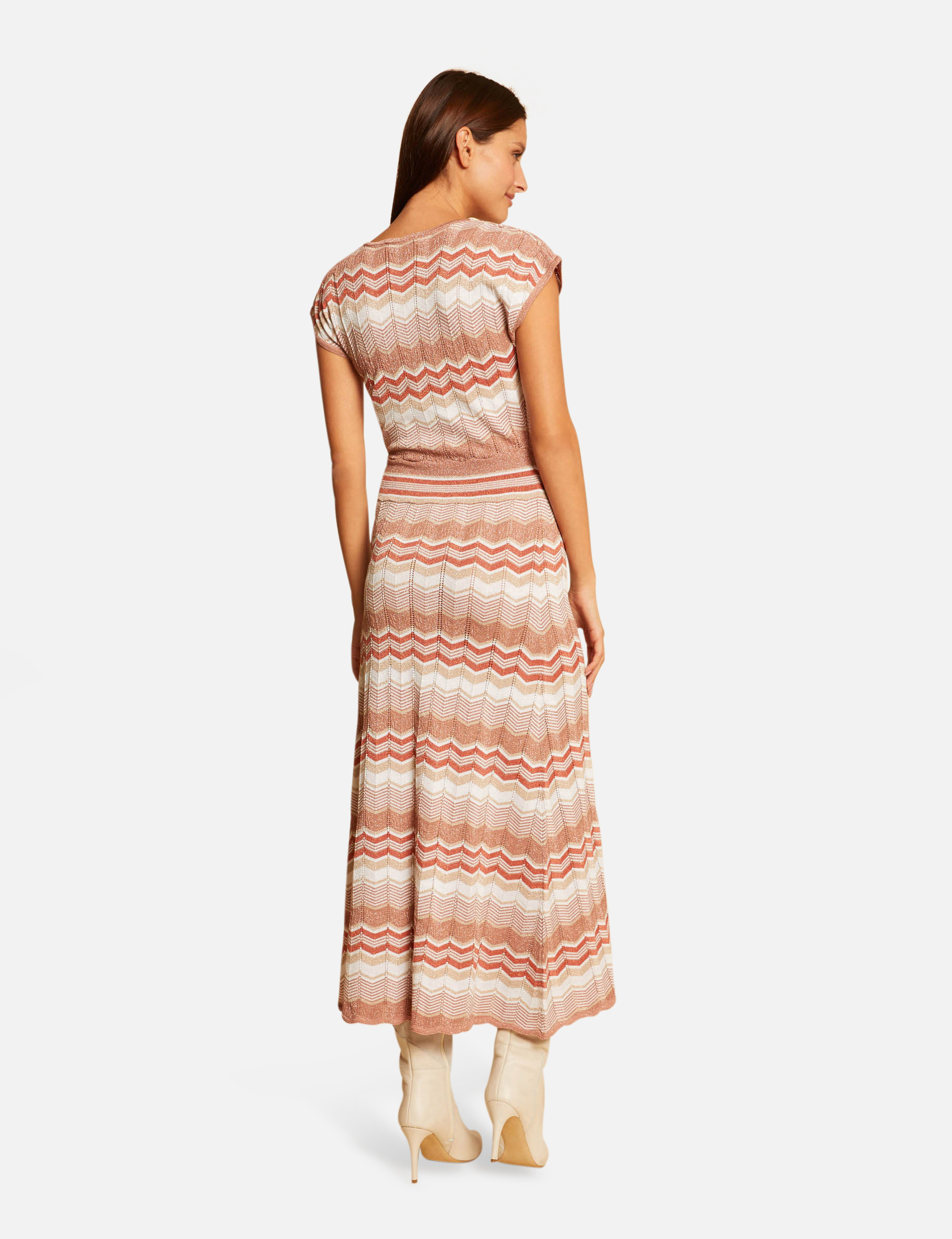 Maxi straight jumper dress chevron print antique pink ladies' Maxi straight jumper dress chevron print antique pink ladies'