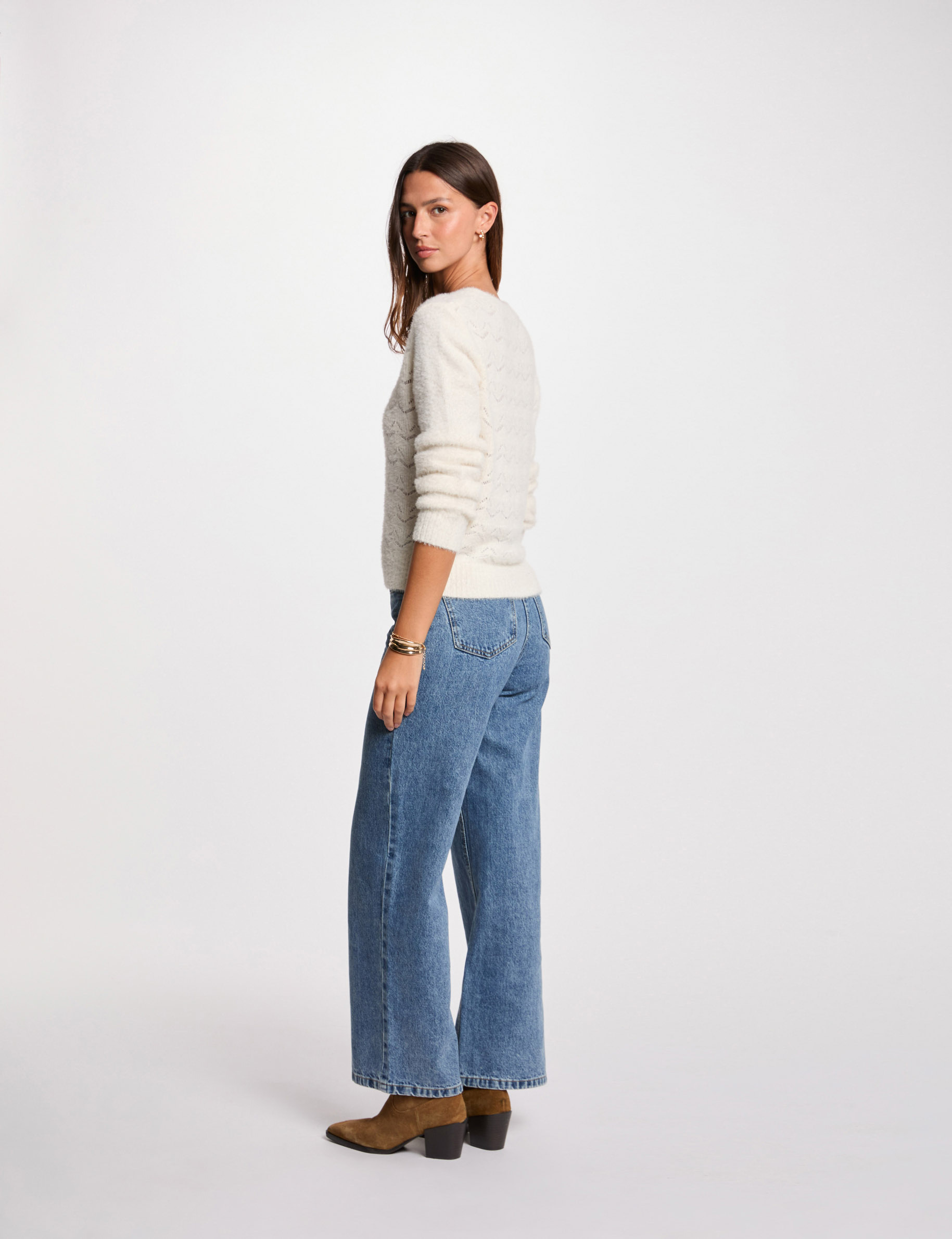 Long-sleeved cardigan ivory women