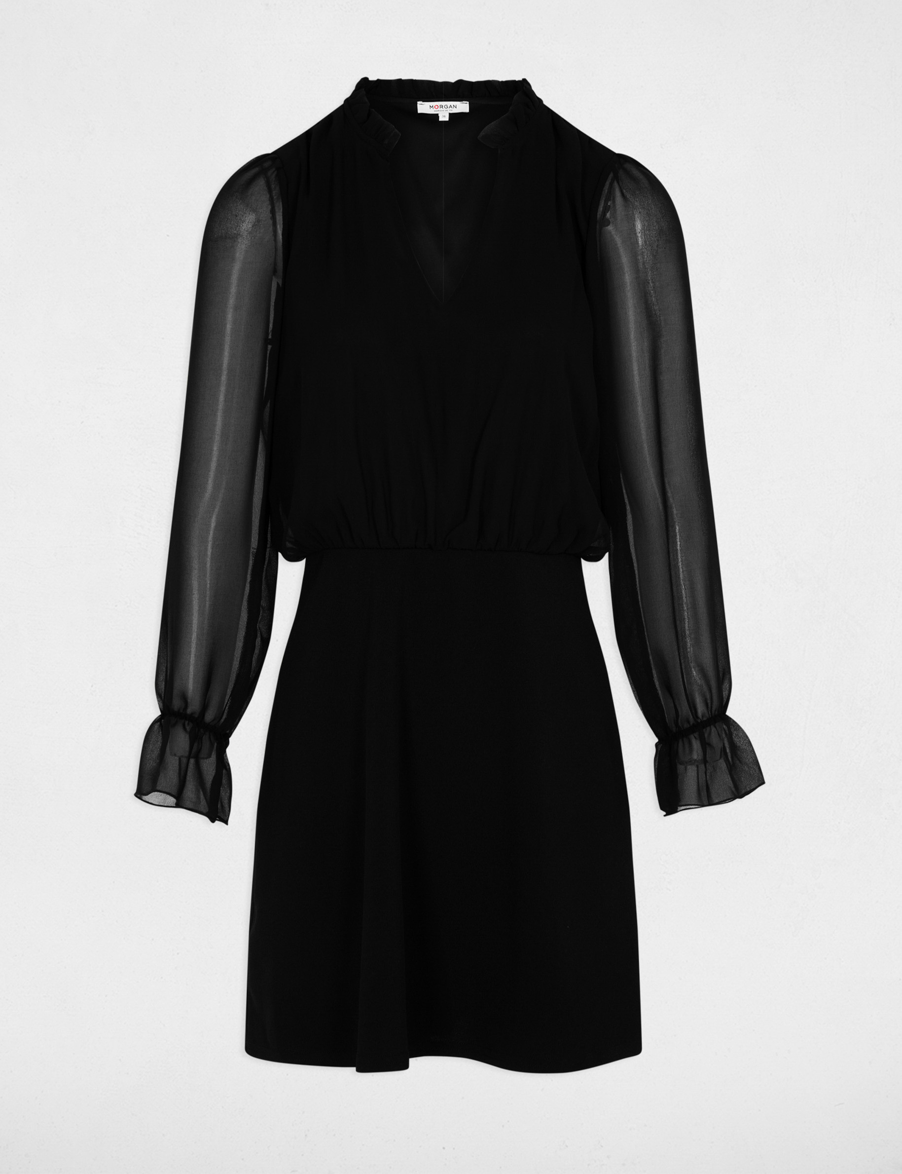 Short voile dress black women