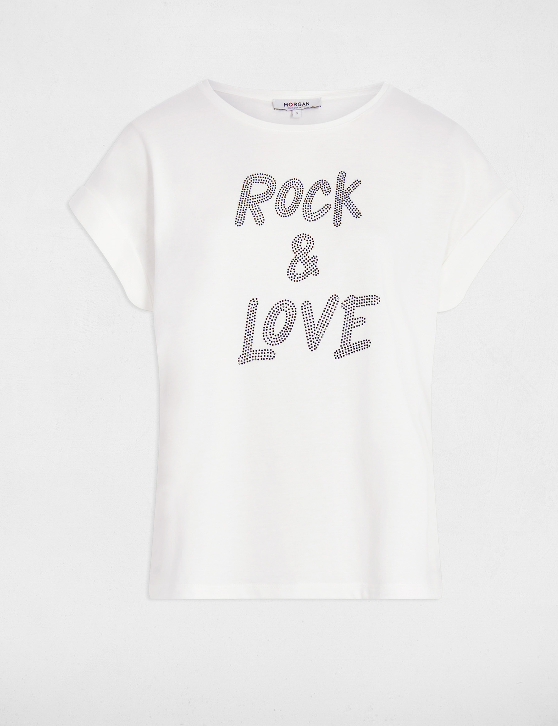 cropped t shirt with rhinestones white women Cropped t-shirt with rhinestones white women